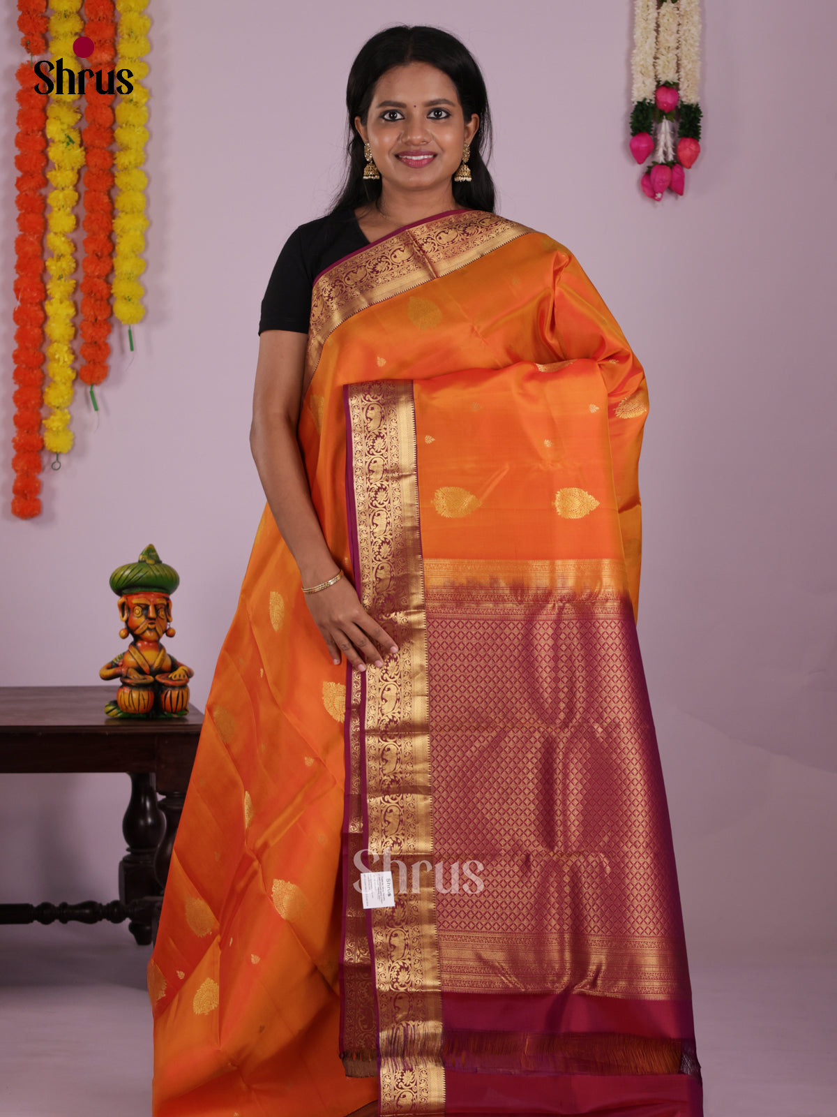 DIS16706 - Kanchipuram-halfpure Saree - Shop on Shrus.com