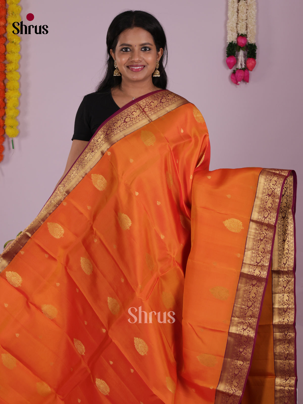DIS16706 - Kanchipuram-halfpure Saree - Shop on Shrus.com