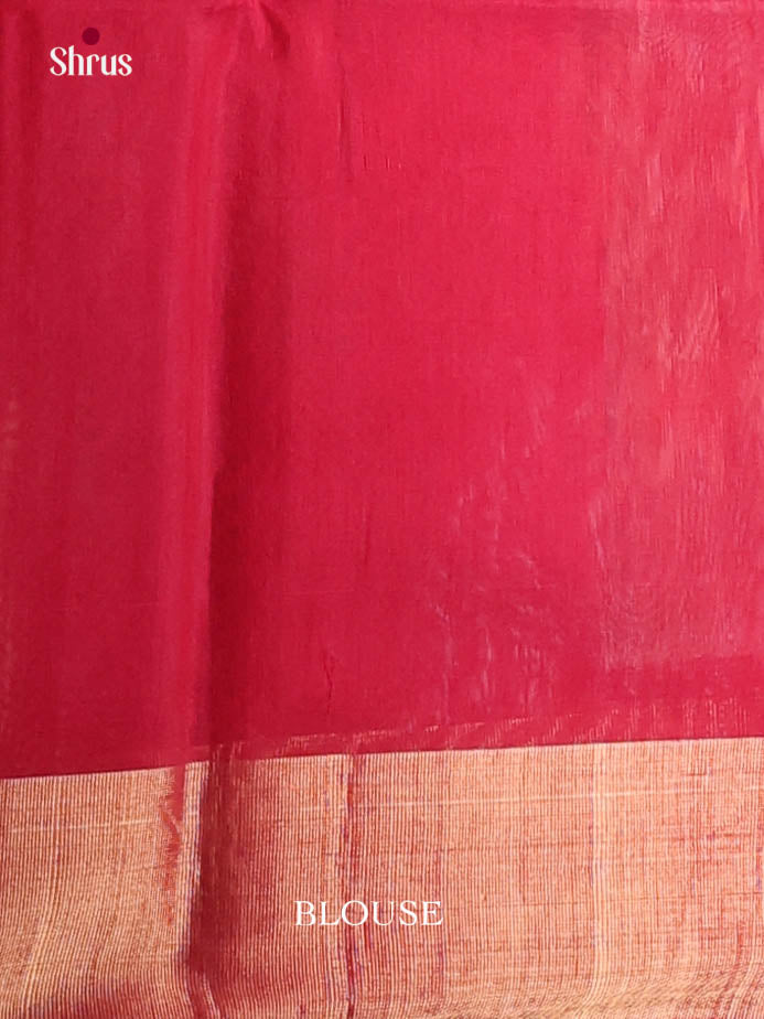 Grey & Red - Pochampally sico Saree - Shop on Shrus.com