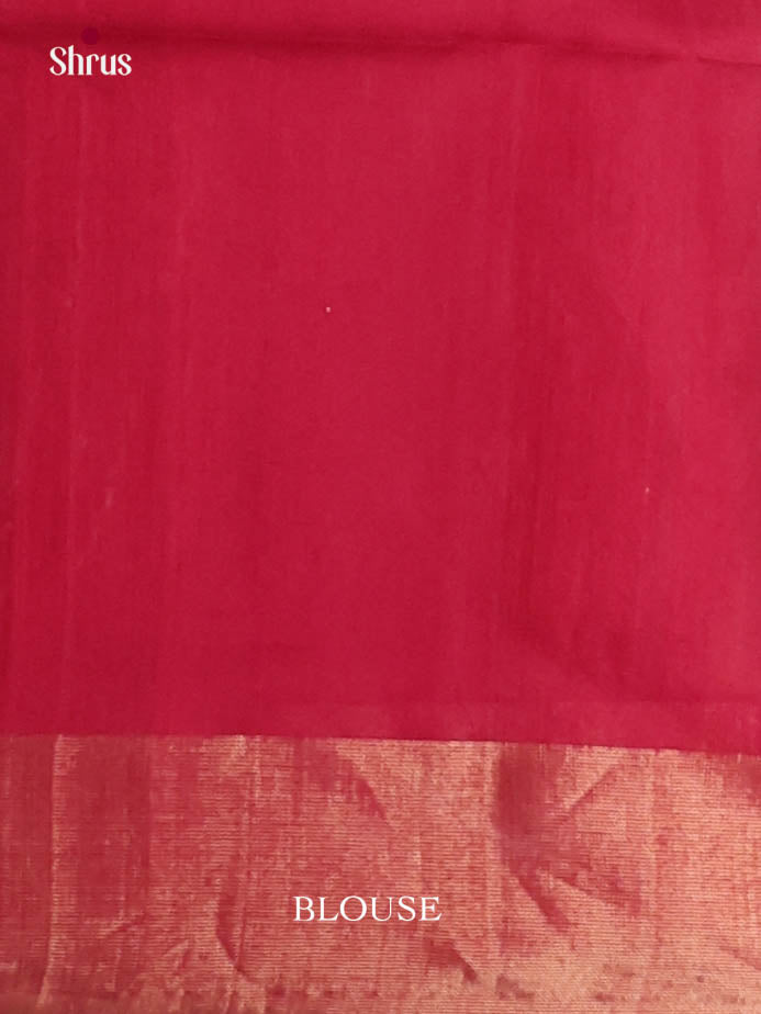 Grey & Red- Pochampally sico Saree