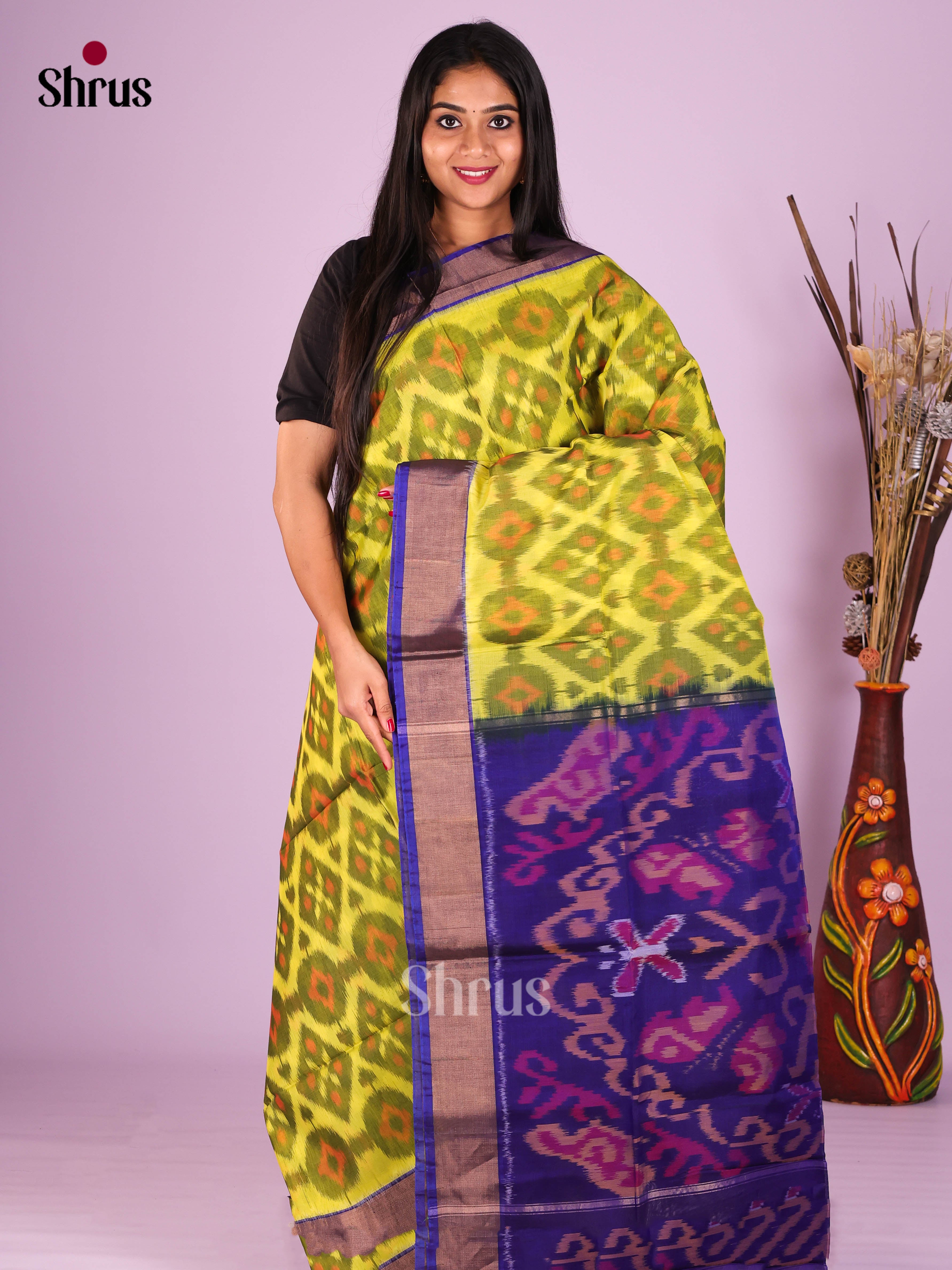 Green & Blue - Pochampally sico Saree