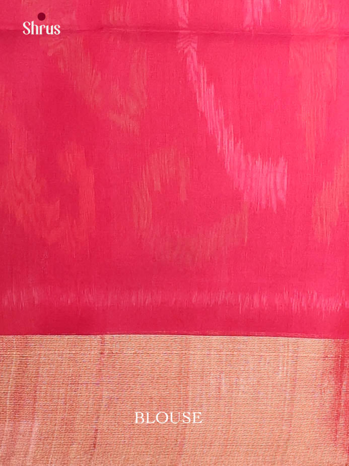 Mustard & Red- Pochampally sico Saree - Shop on Shrus.com