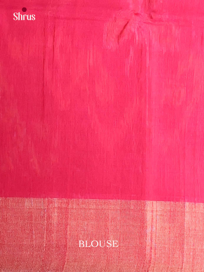 Dark Mustard & Pink - Pochampally sico Saree