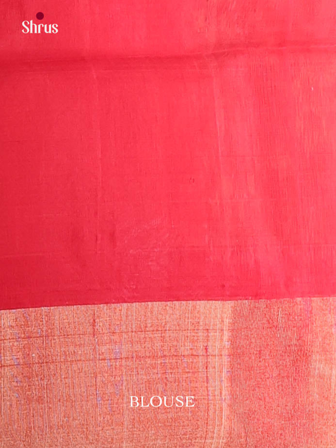 Grey & Red - Pochampally sico Saree