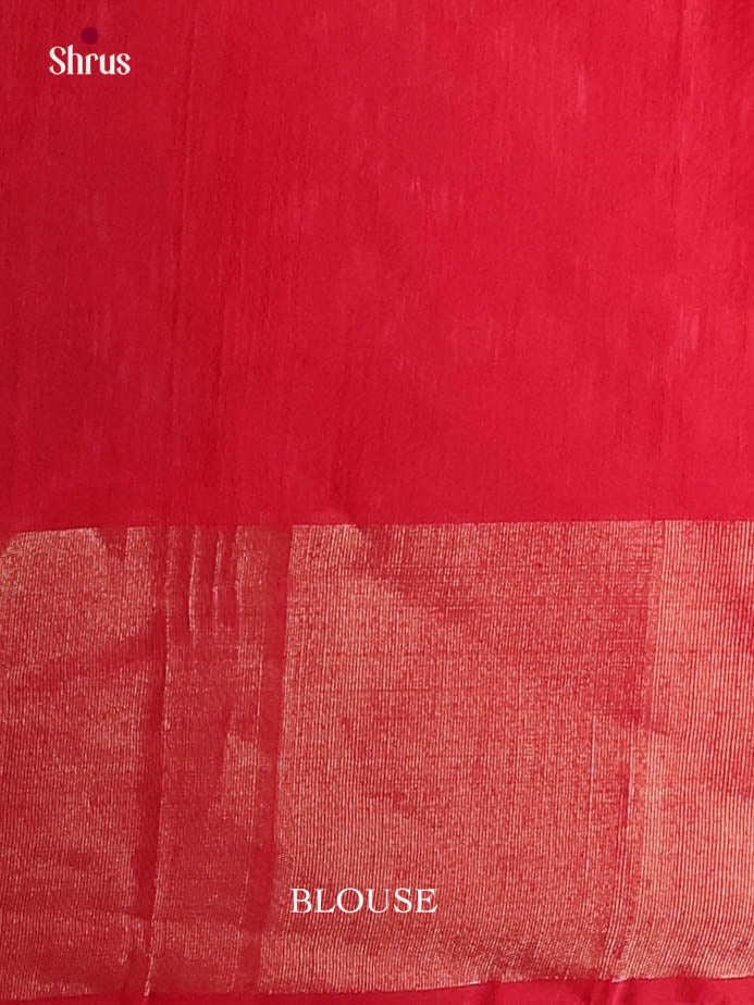 Dark Green & Red- Pochampally sico Saree - Shop on Shrus.com