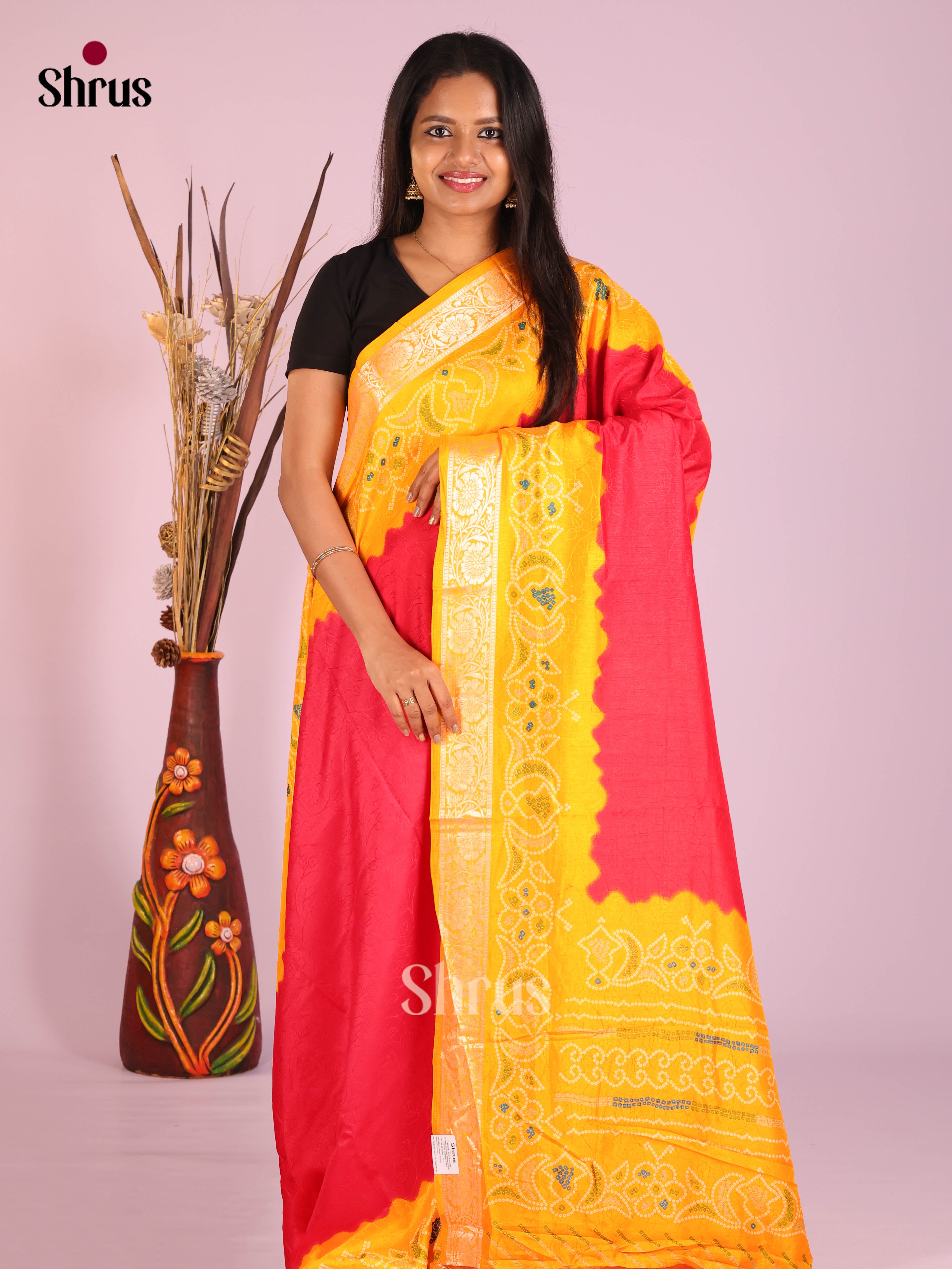 DIS16923 - Bandhini Saree - Shop on Shrus.com