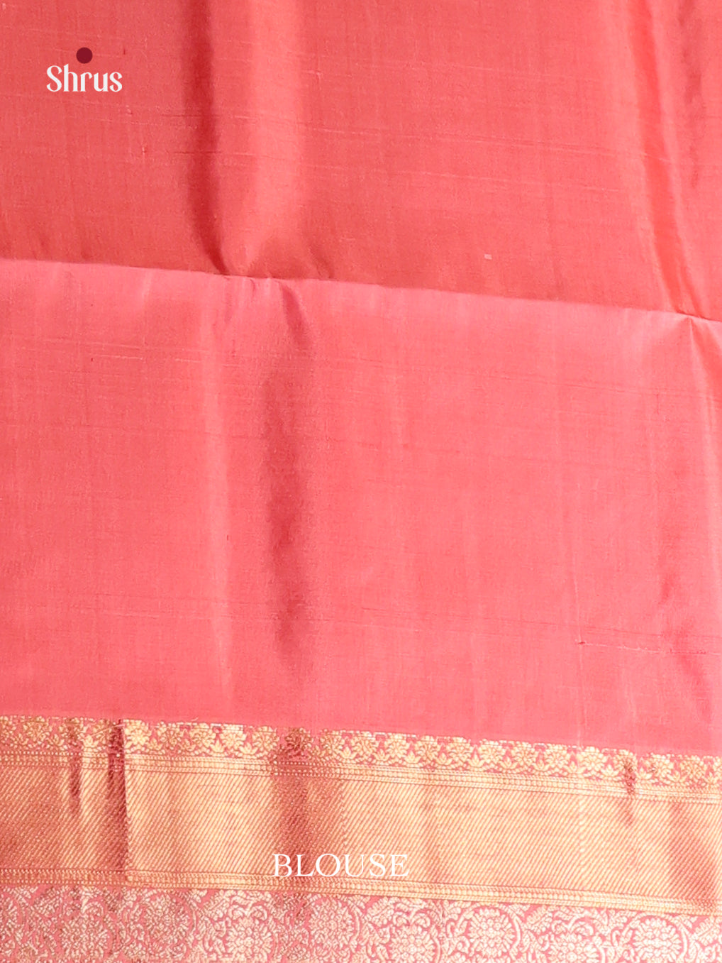 Pretty Orangish Pink Soft Silk Saree with stripes, Buttas & Brocade Pallu 2
