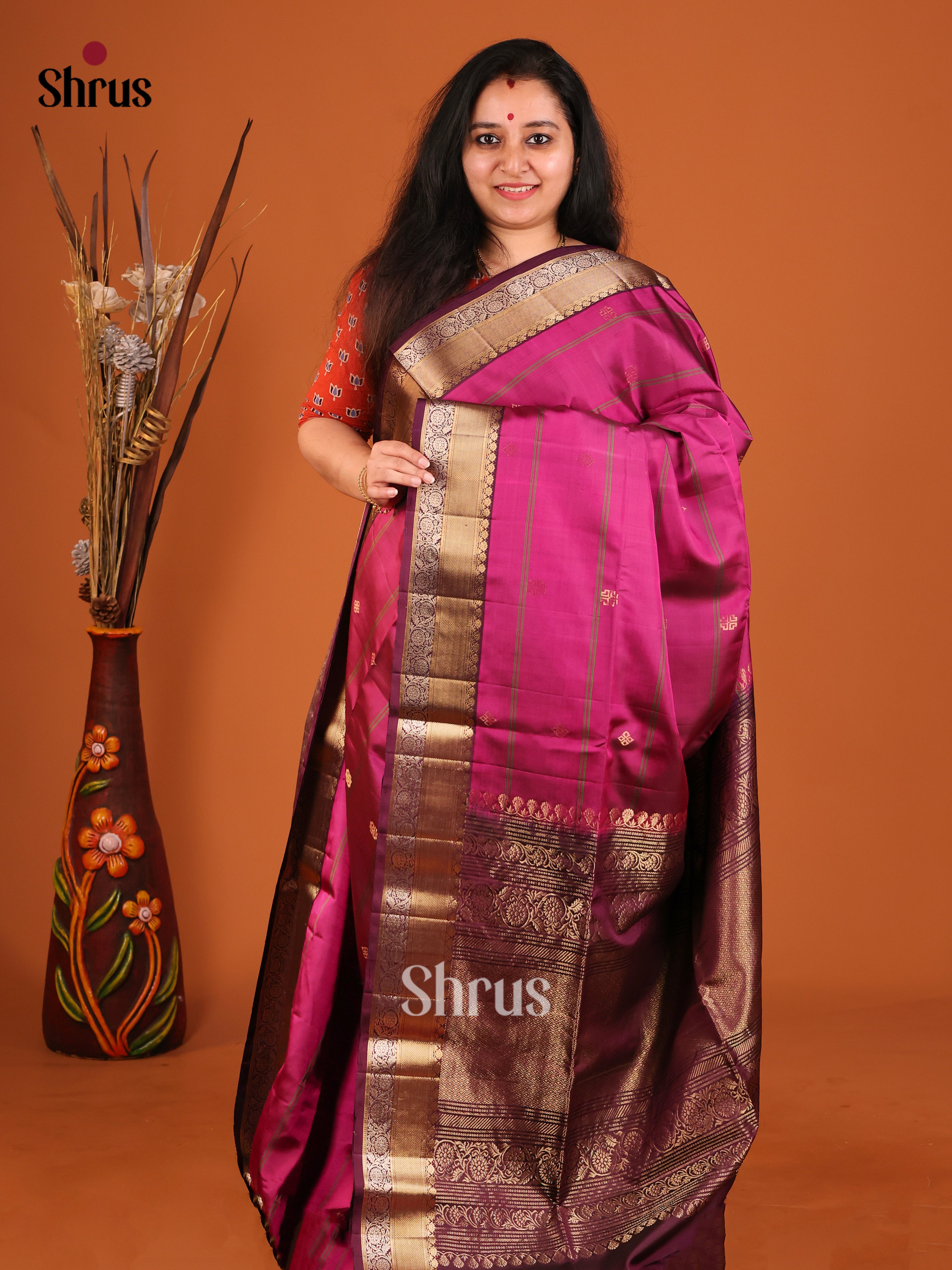 DIS16960 - Soft Silk (HR) Saree - Shop on Shrus.com