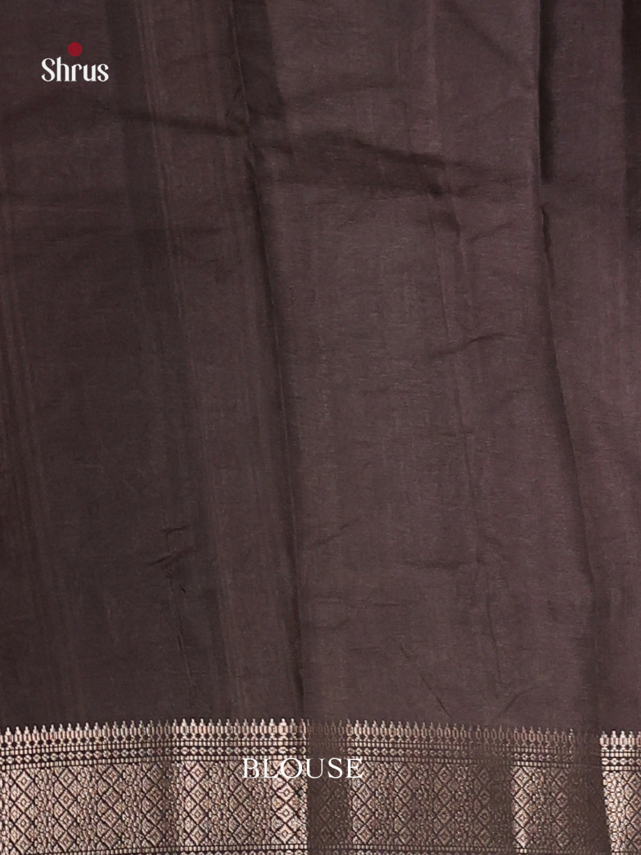 Cream & Black - Semi Tussar Saree