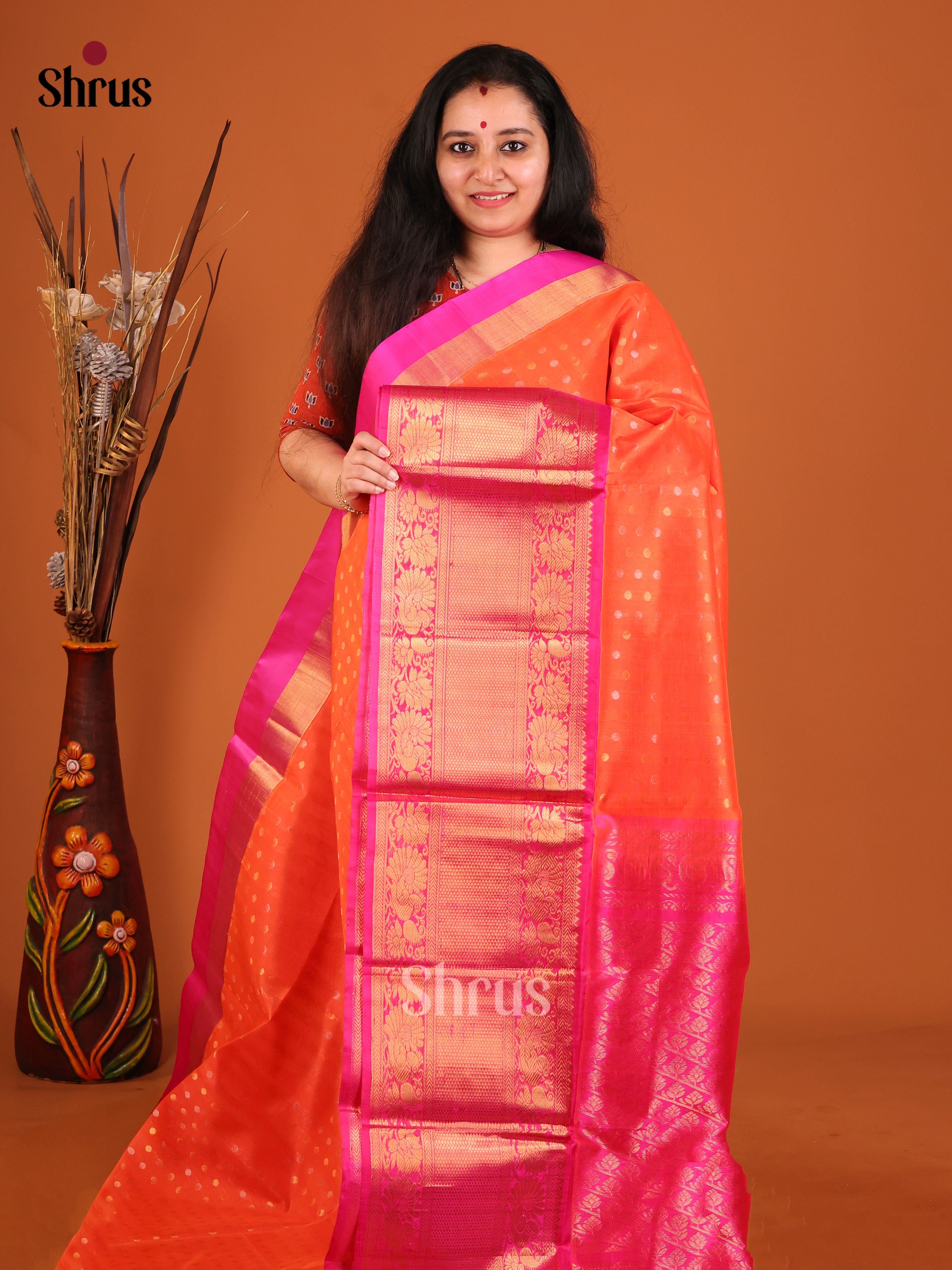 DIS17165 - Korvai-Big border Saree - Shop on Shrus.com