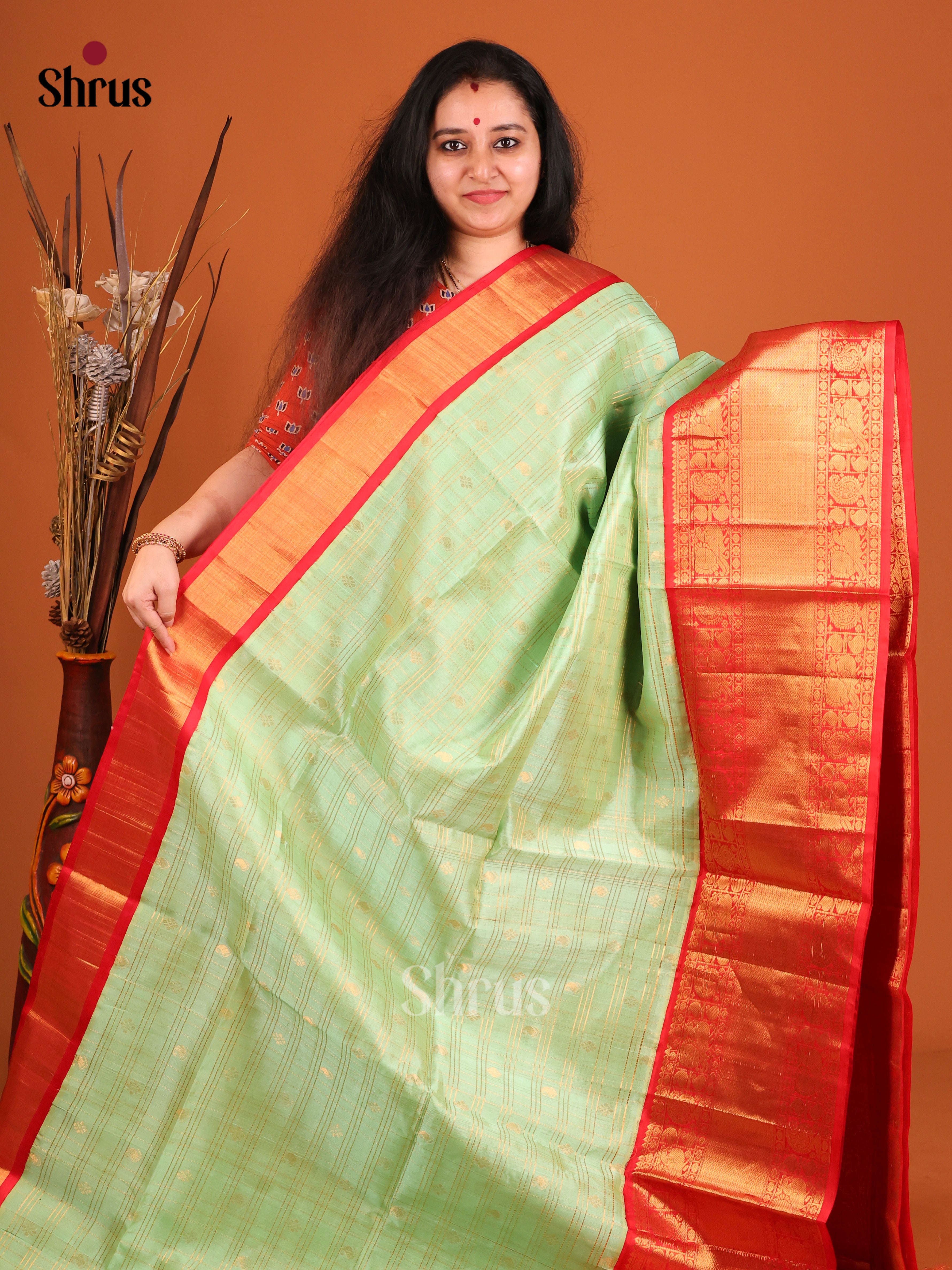 DIS17167 - Korvai-Big border Saree - Shop on Shrus.com