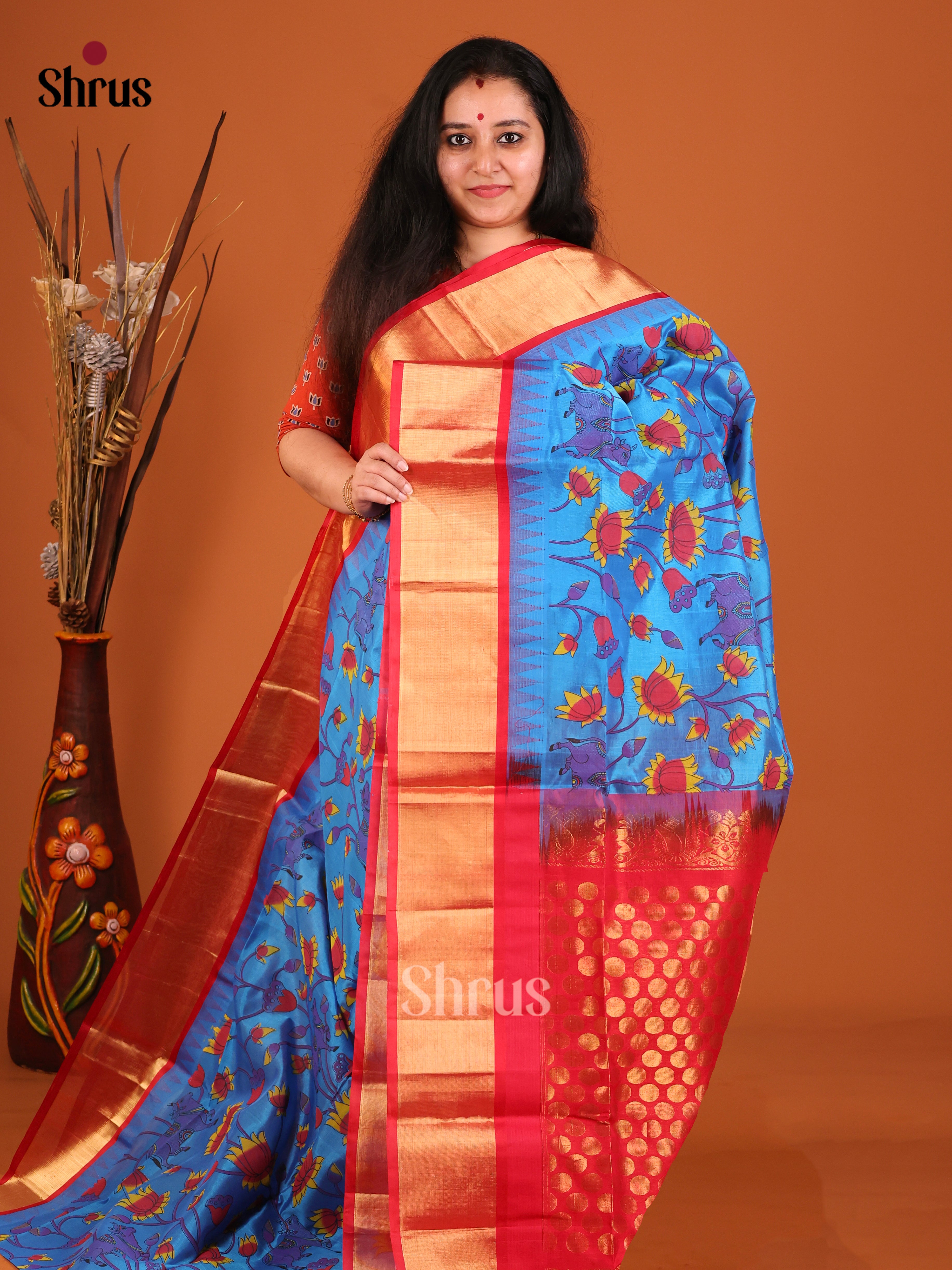 DIS17180 - Temple-border Saree