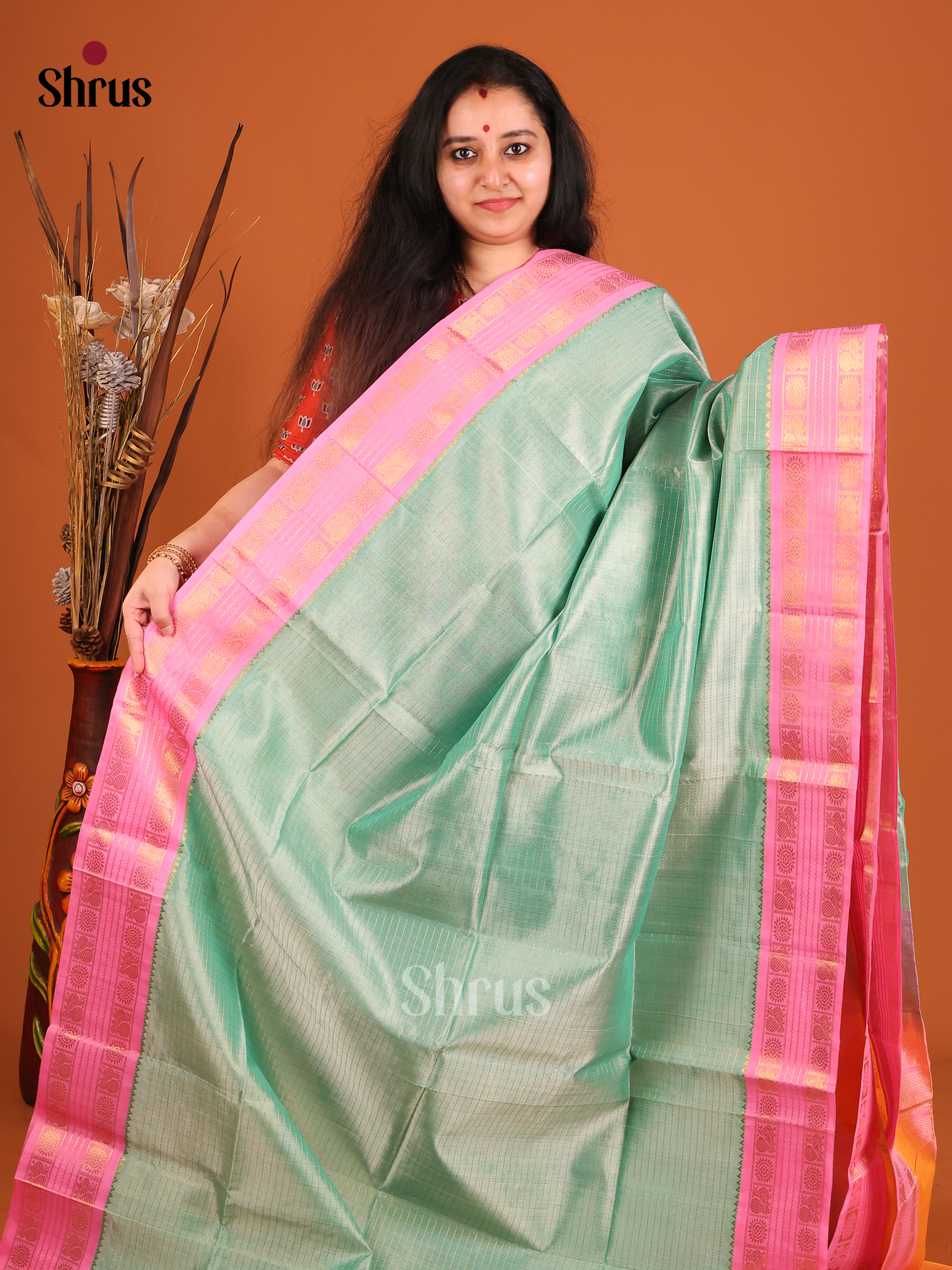DIS17195 - Korvai-kattams Saree - Shop on Shrus.com