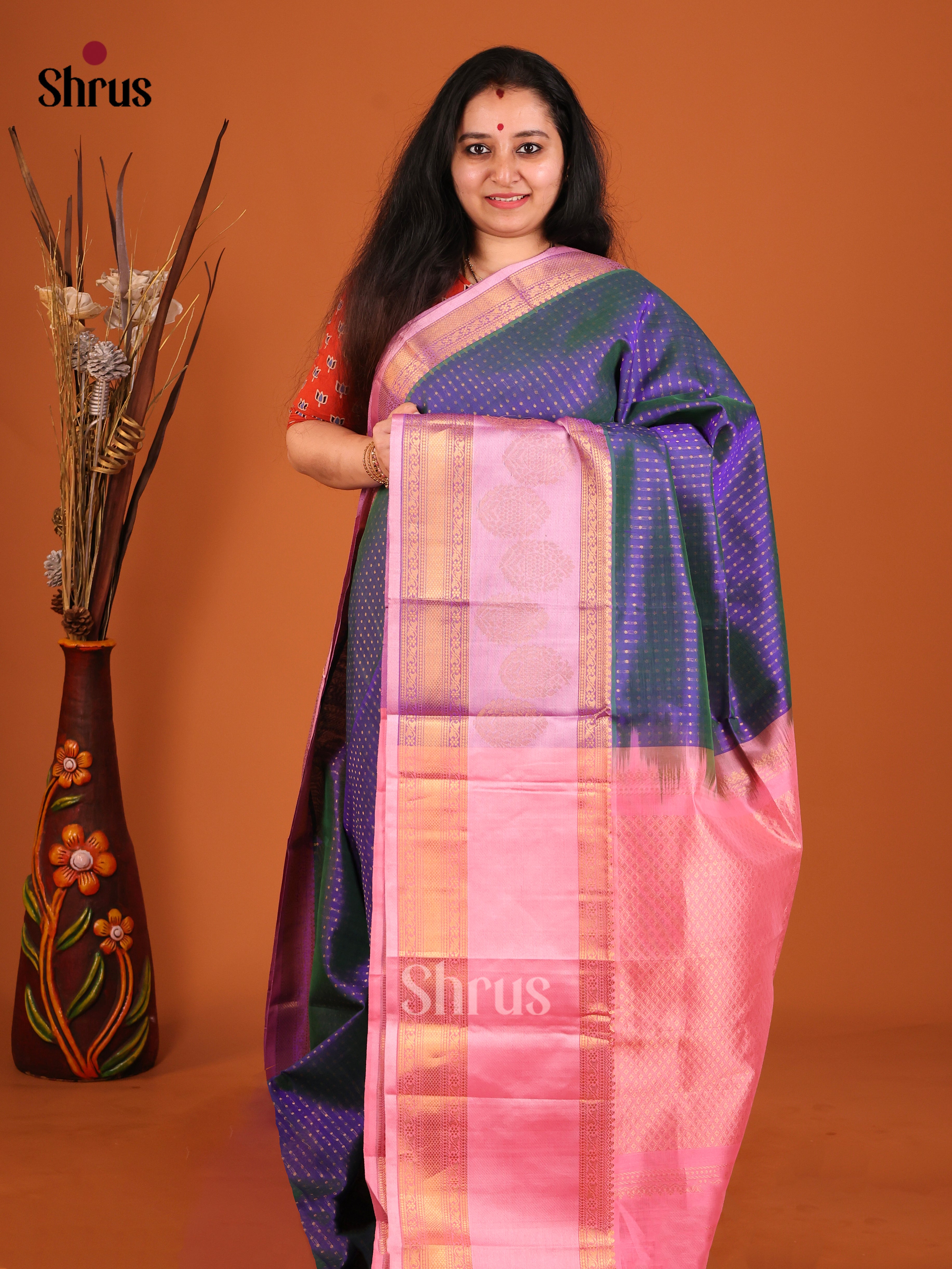 DIS17203 - Korvai-Big border Saree - Shop on Shrus.com