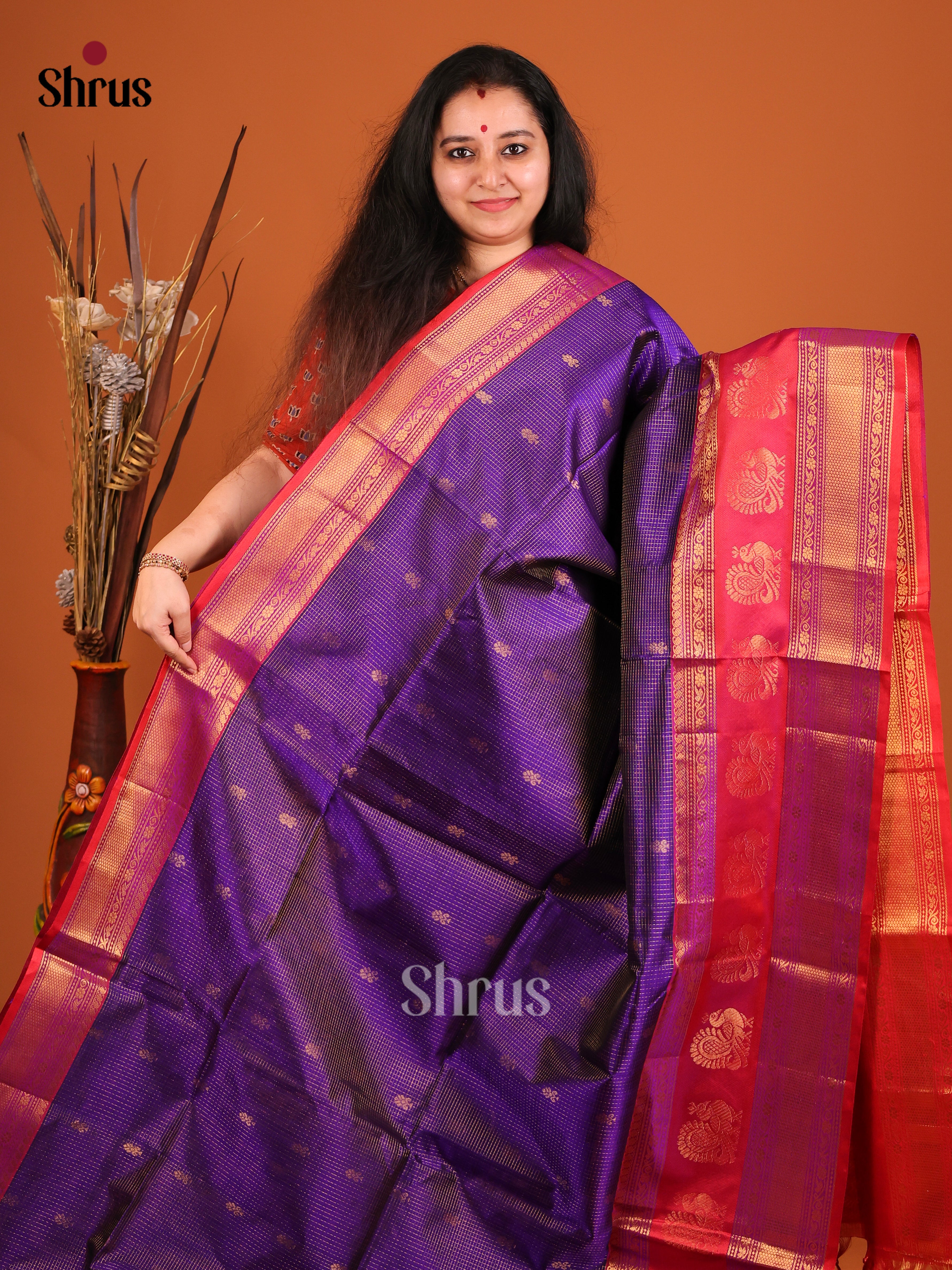 DIS17204 - Korvai-Big border Saree - Shop on Shrus.com