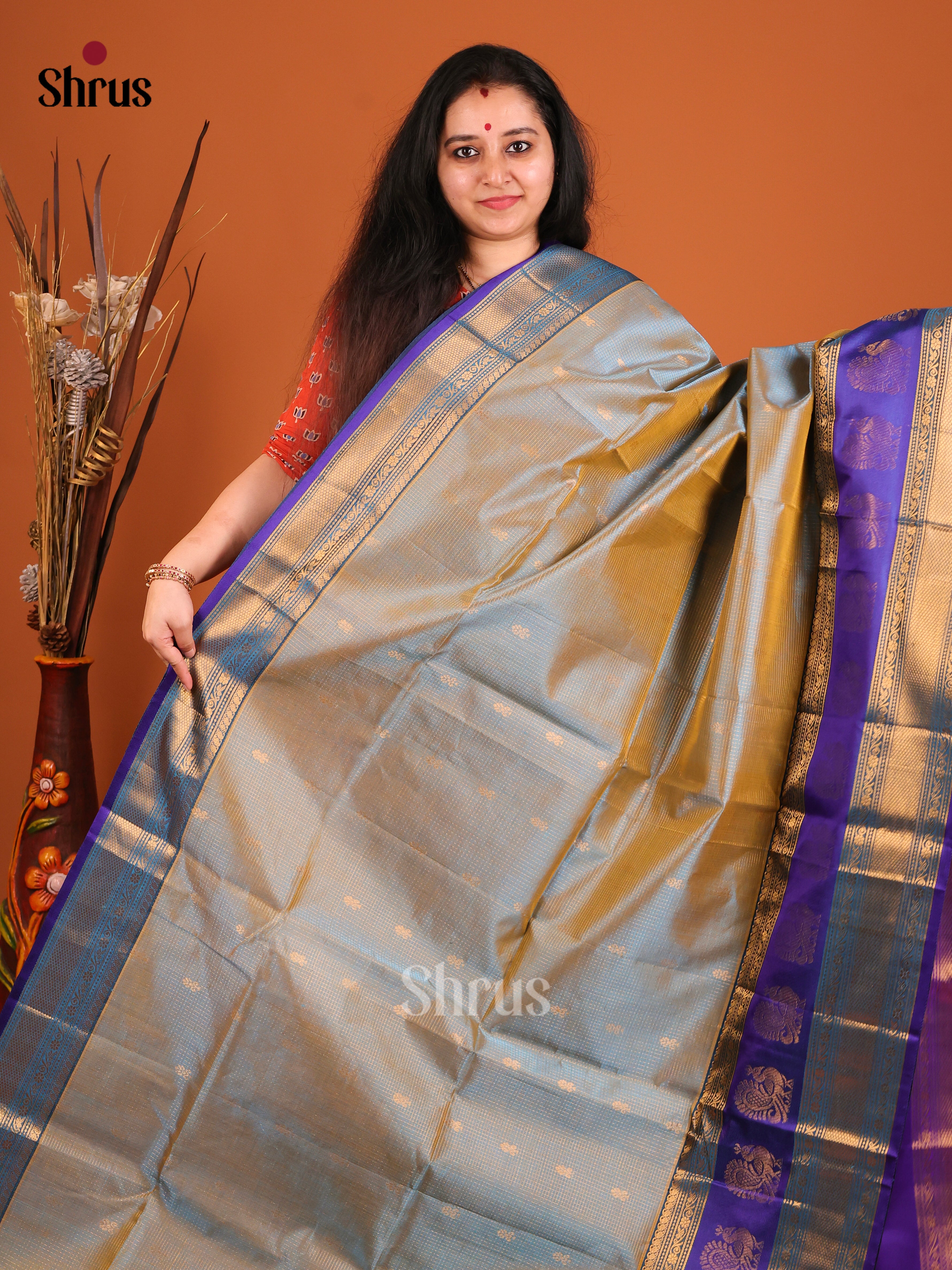 DIS17208 - Korvai-Big border Saree - Shop on Shrus.com
