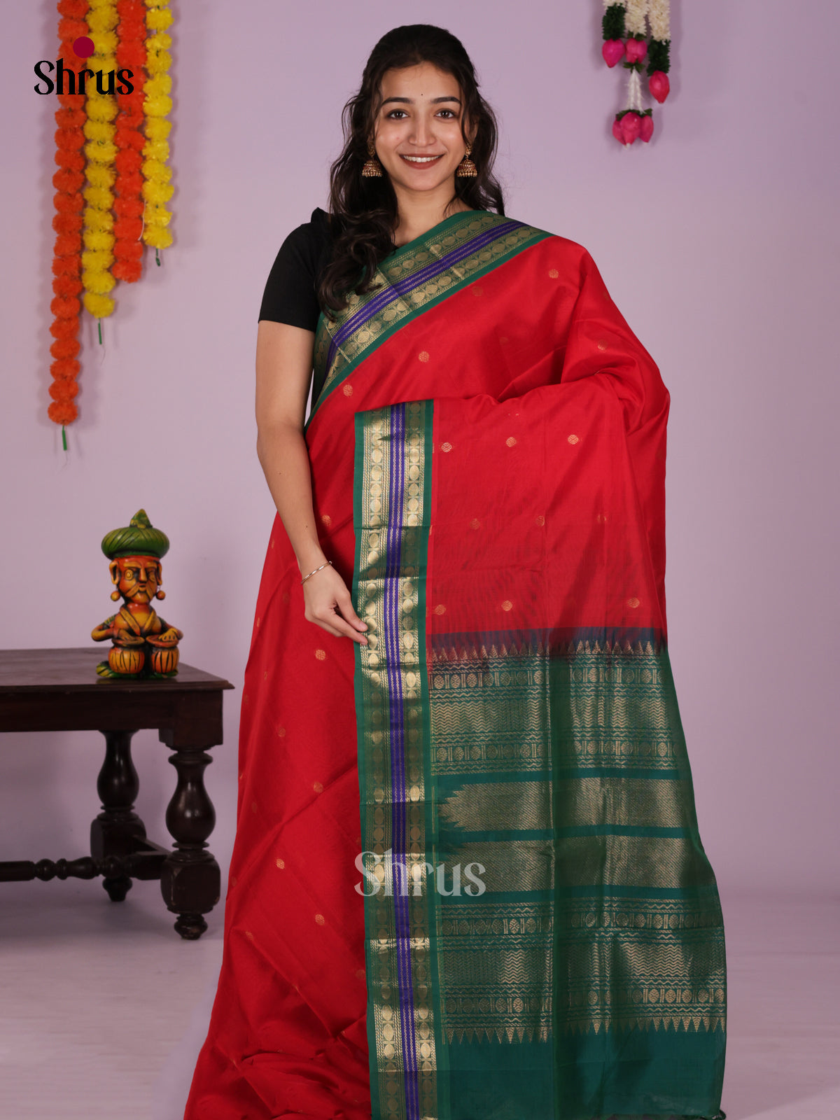DIS17216 - Korvai-Small border Saree - Shop on Shrus.com