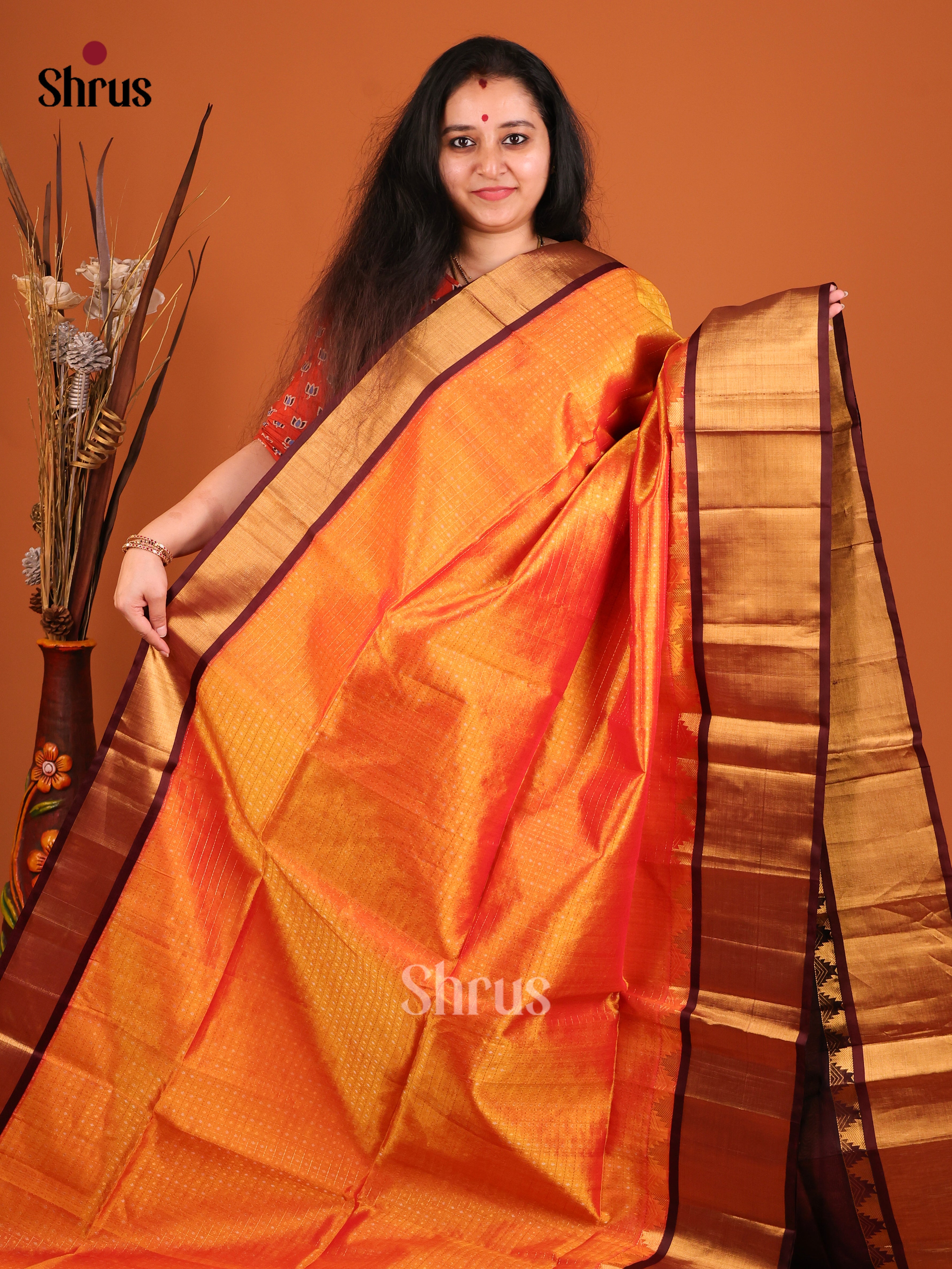 DIS17221 - Korvai-kattams Saree - Shop on Shrus.com