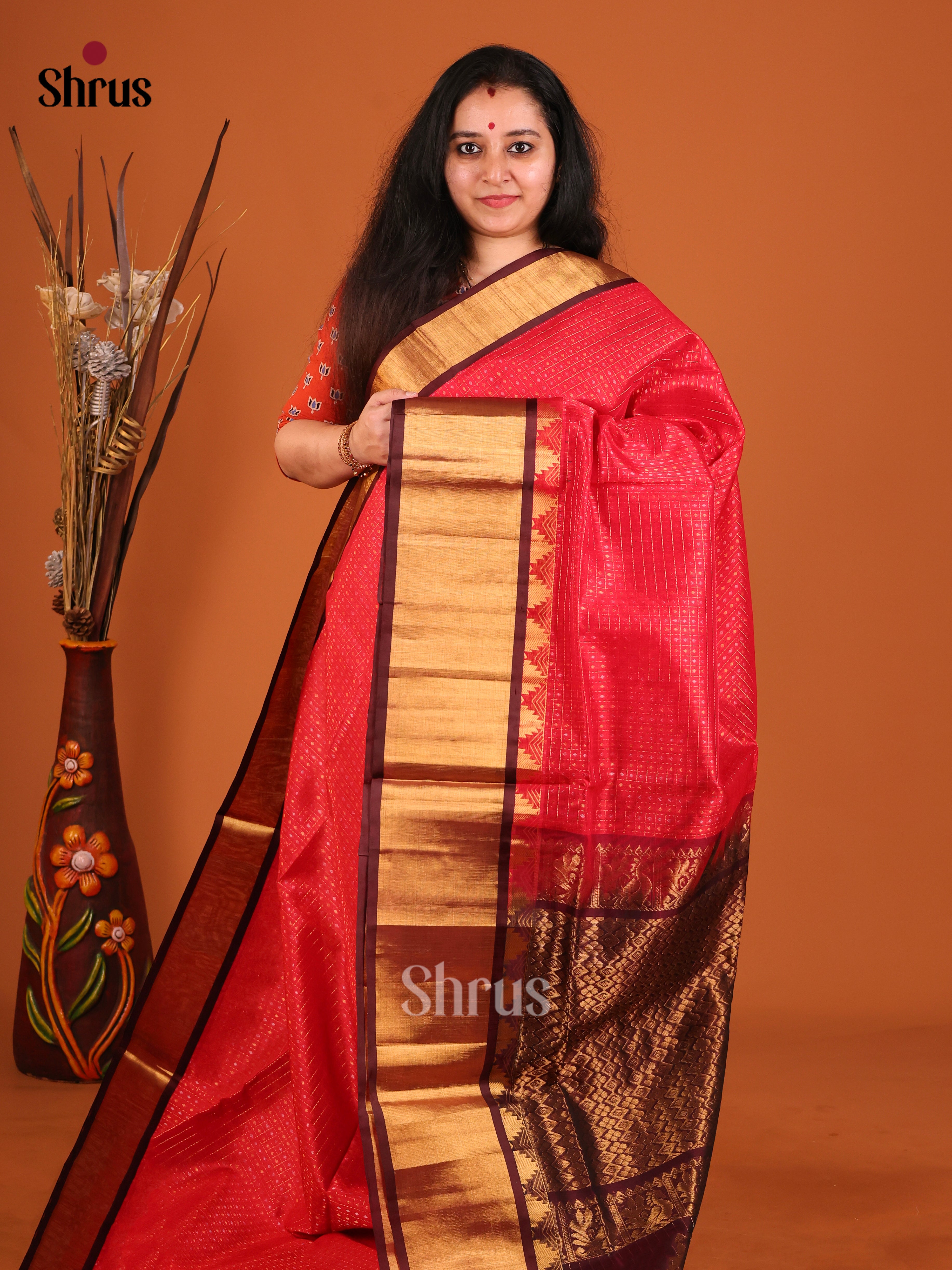 DIS17222 - Korvai-kattams Saree - Shop on Shrus.com