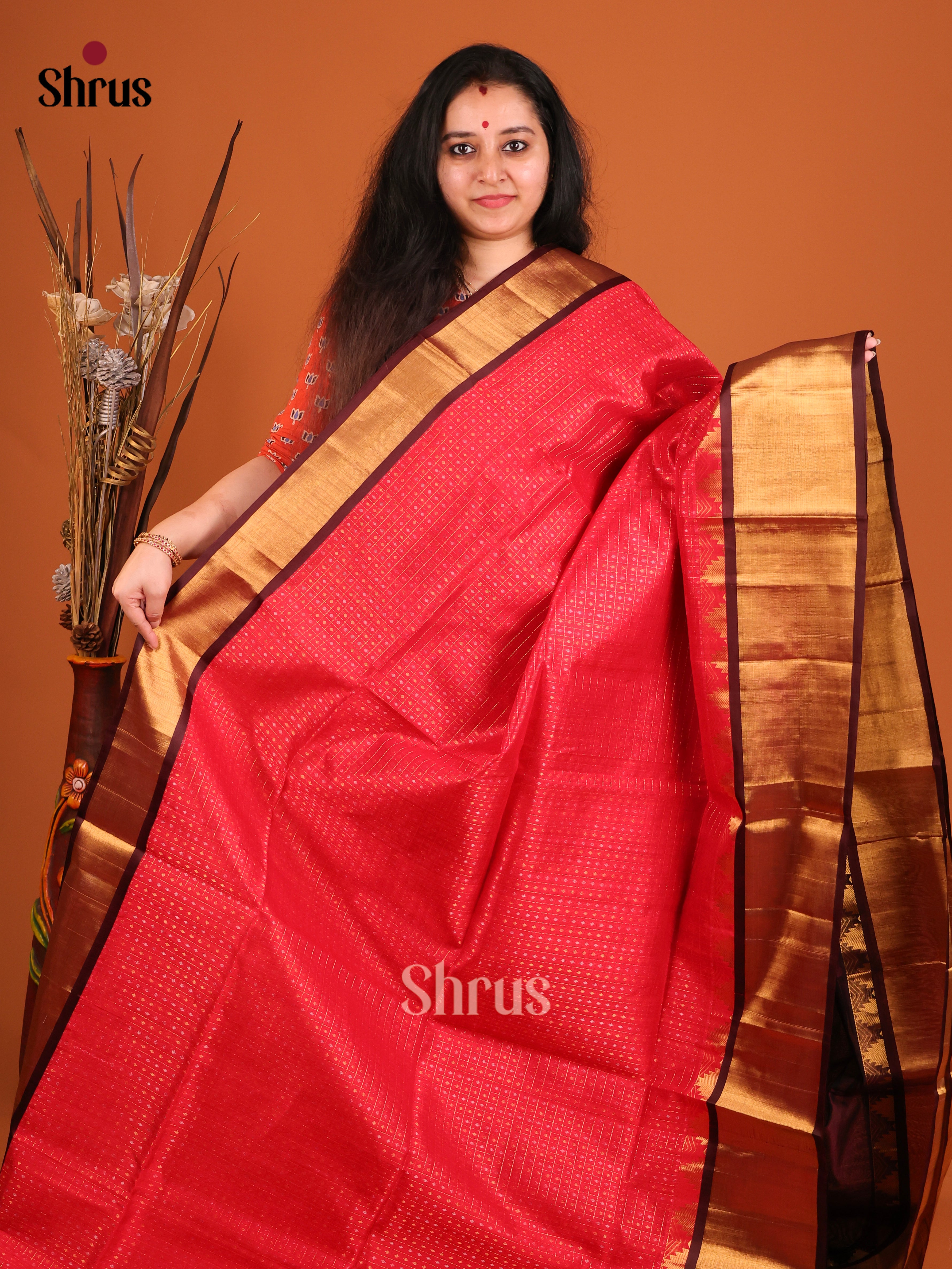 DIS17222 - Korvai-kattams Saree - Shop on Shrus.com