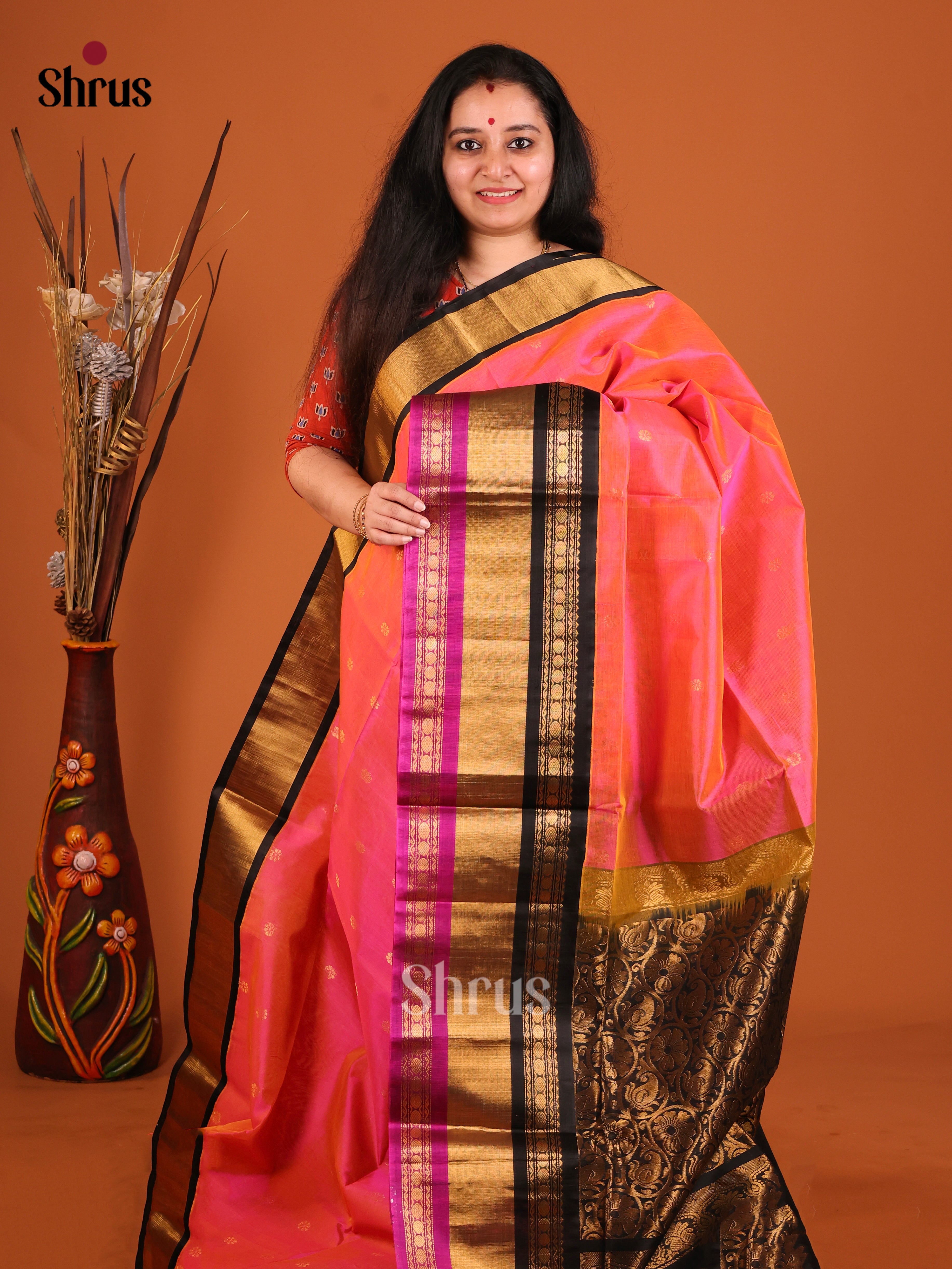 DIS17229 - Korvai-Big border Saree - Shop on Shrus.com