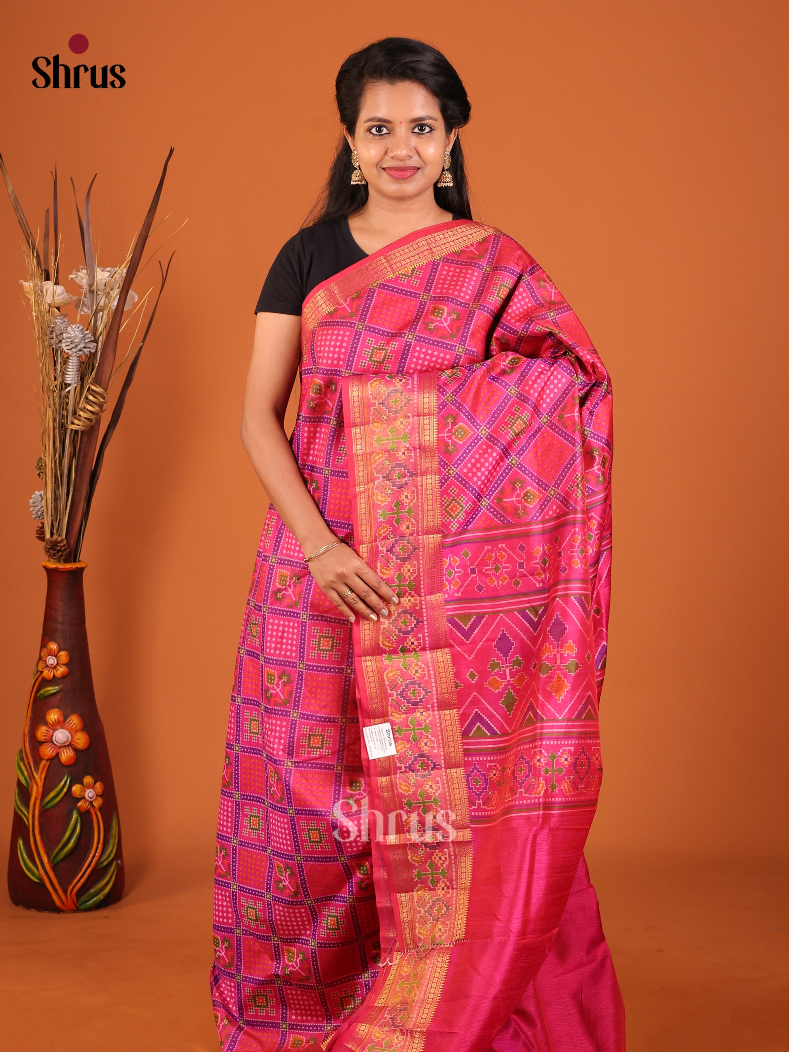 Purple & Pink - Semi Patola Saree
