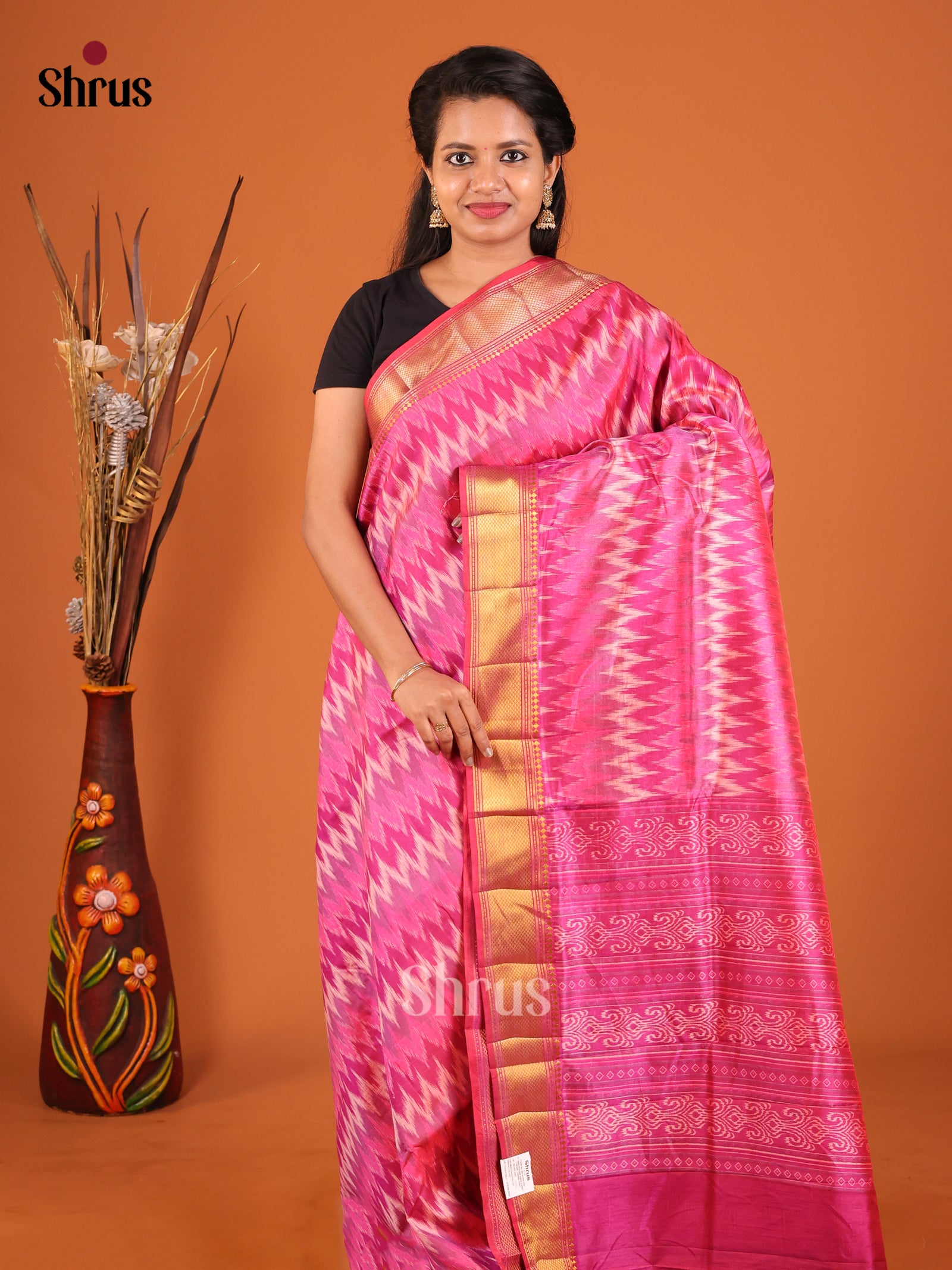 Pink & Purple- Semi Patola Saree
