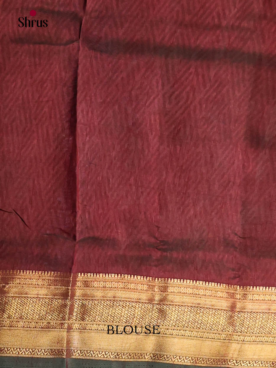 Green & Brown - Semi Patola Saree