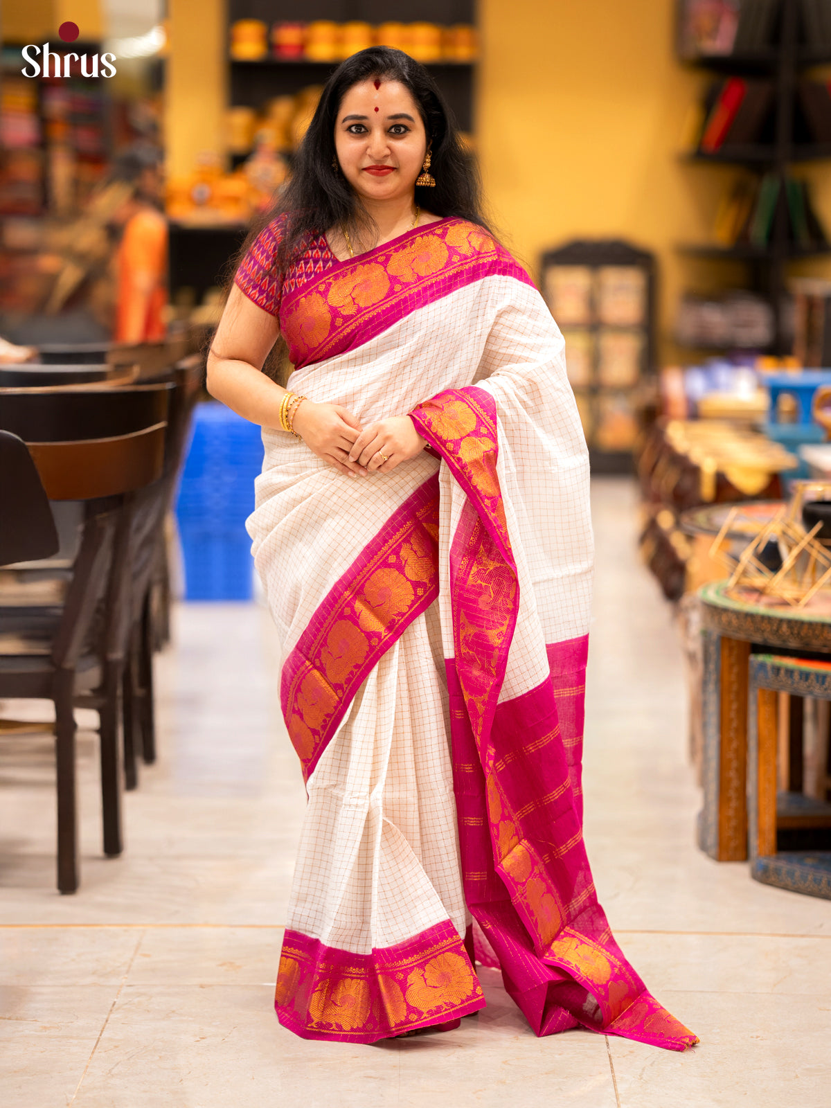 DJS18083 - Sungudi Cotton Saree - Shop on Shrus.com