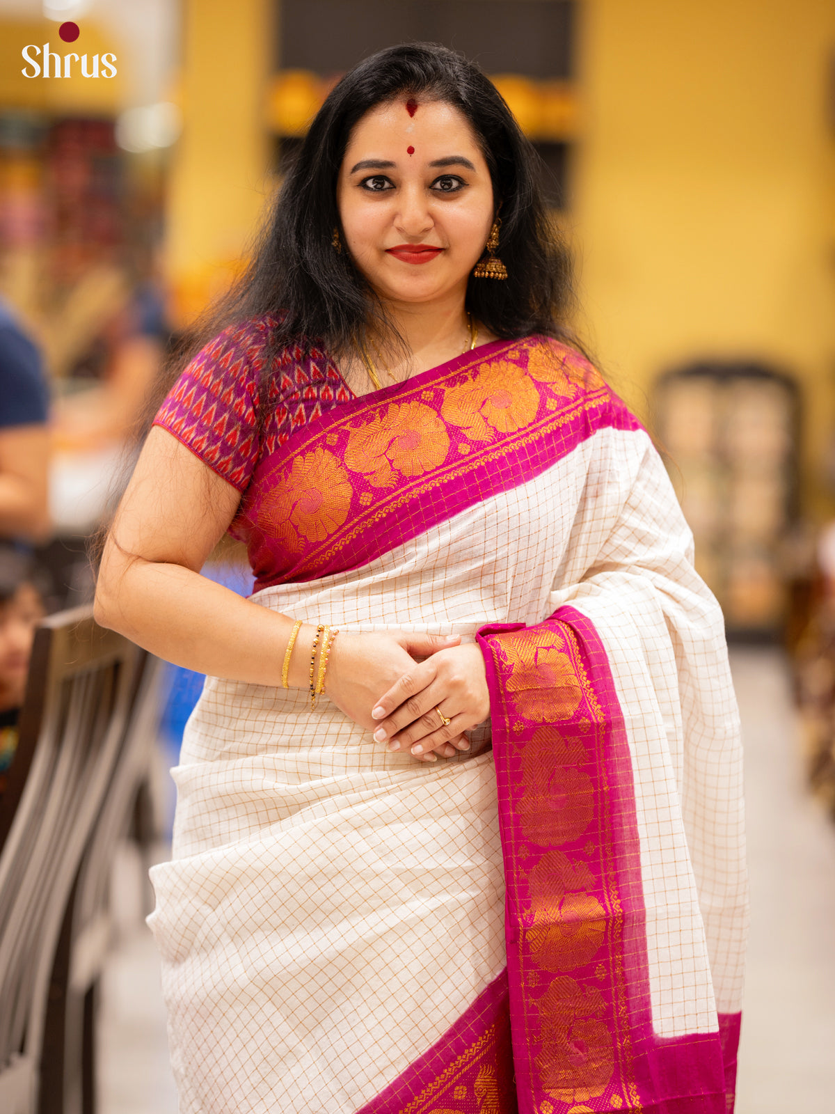 DJS18083 - Sungudi Cotton Saree - Shop on Shrus.com