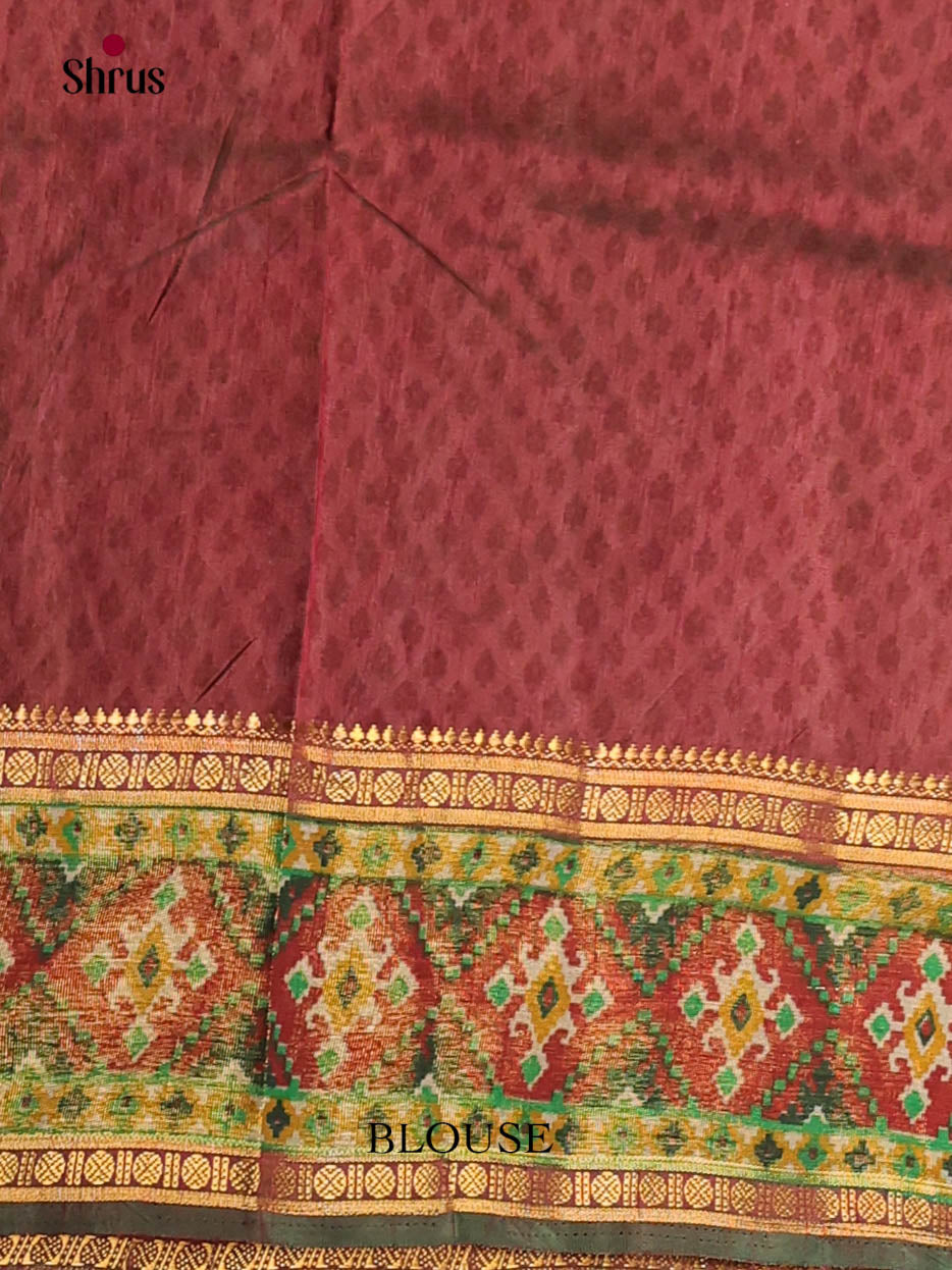 Green & Brown - Semi Patola Saree