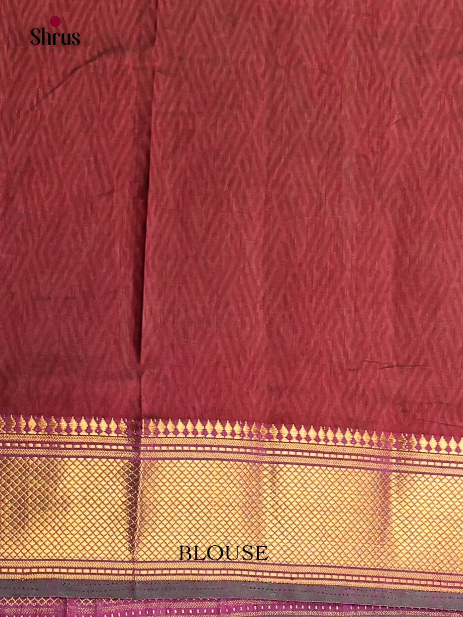 Green & Maroon - Semi Patola Saree