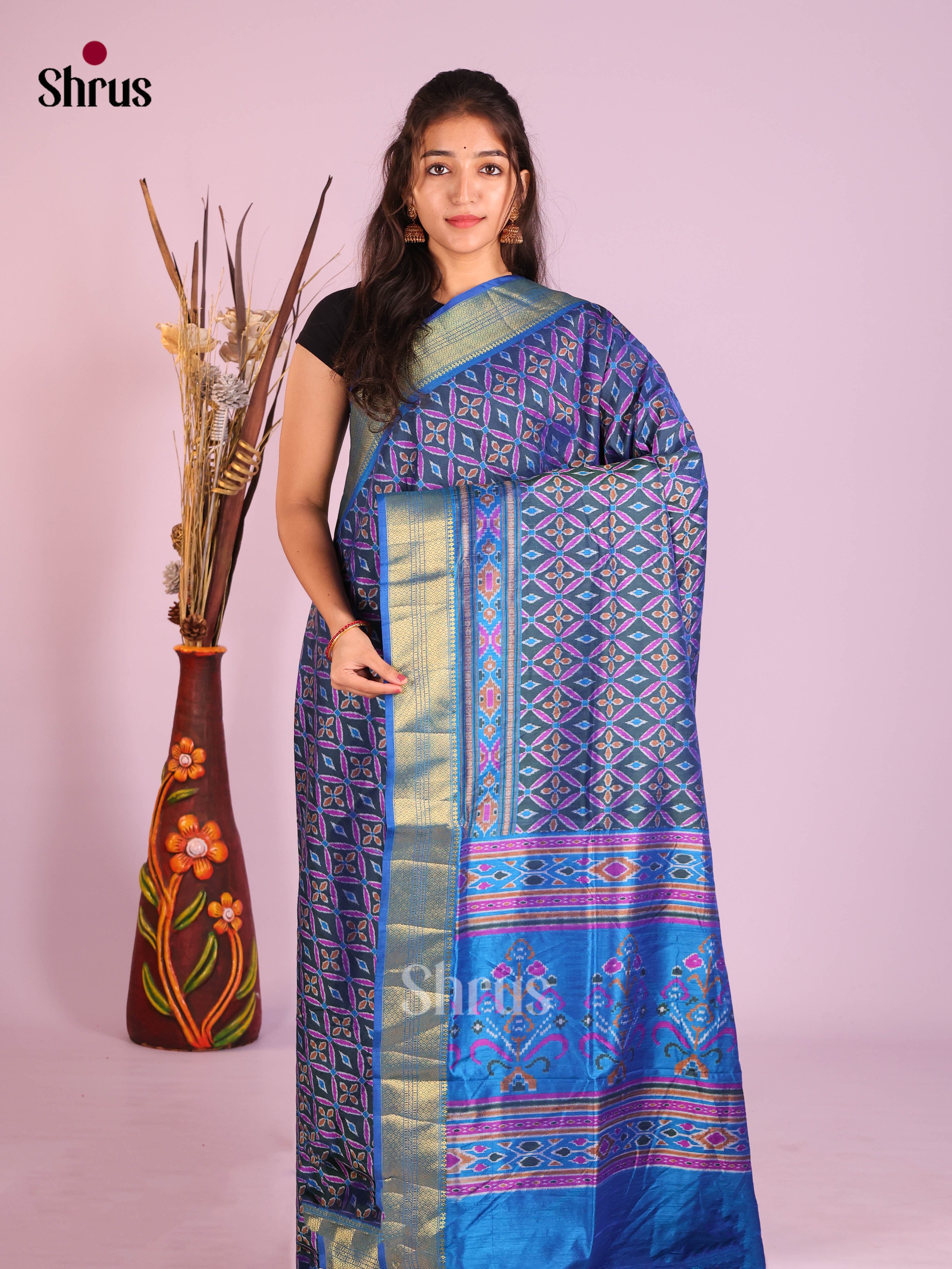 Blue - Semi Patola Saree