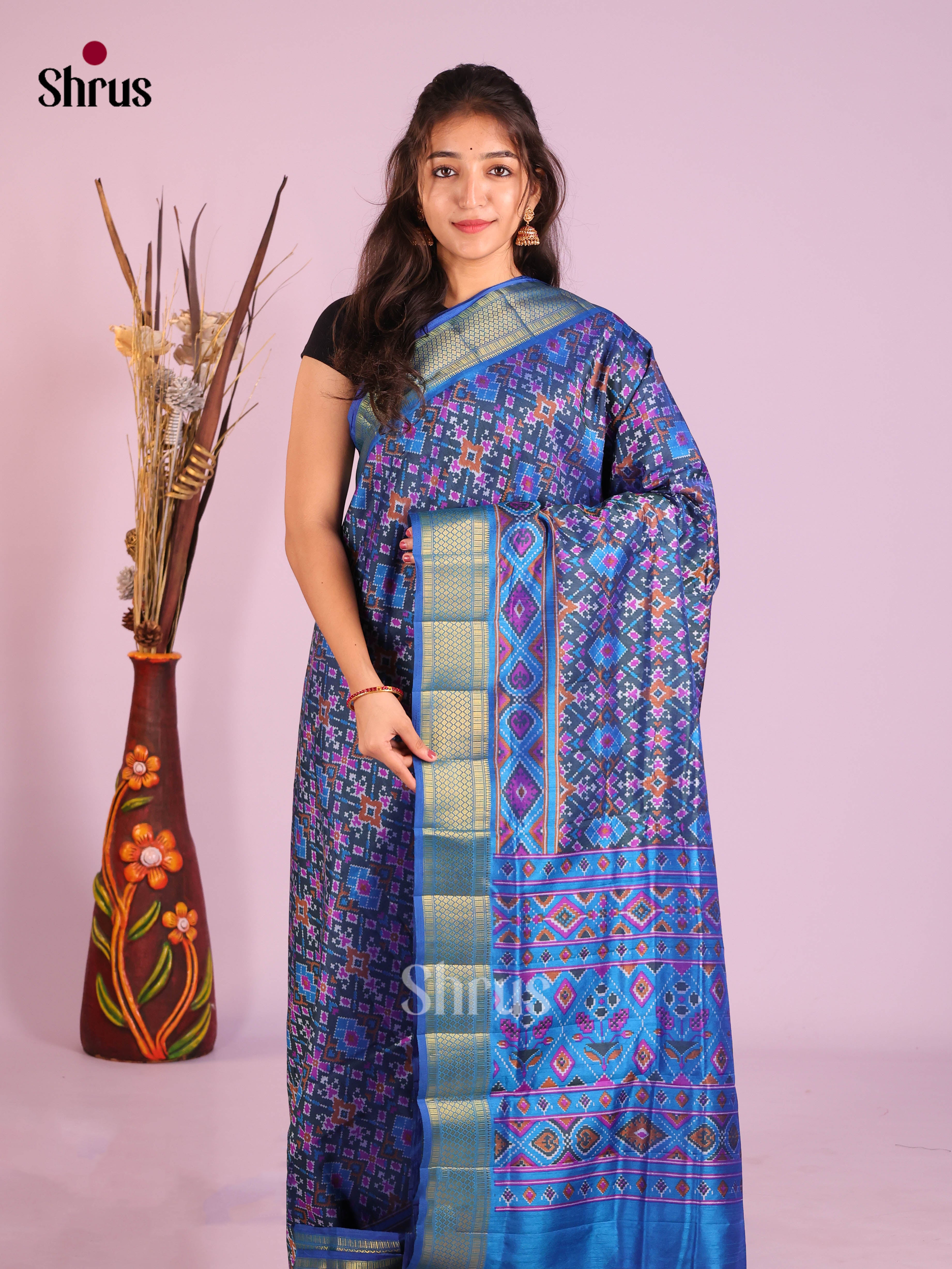 Blue - Semi Patola Saree