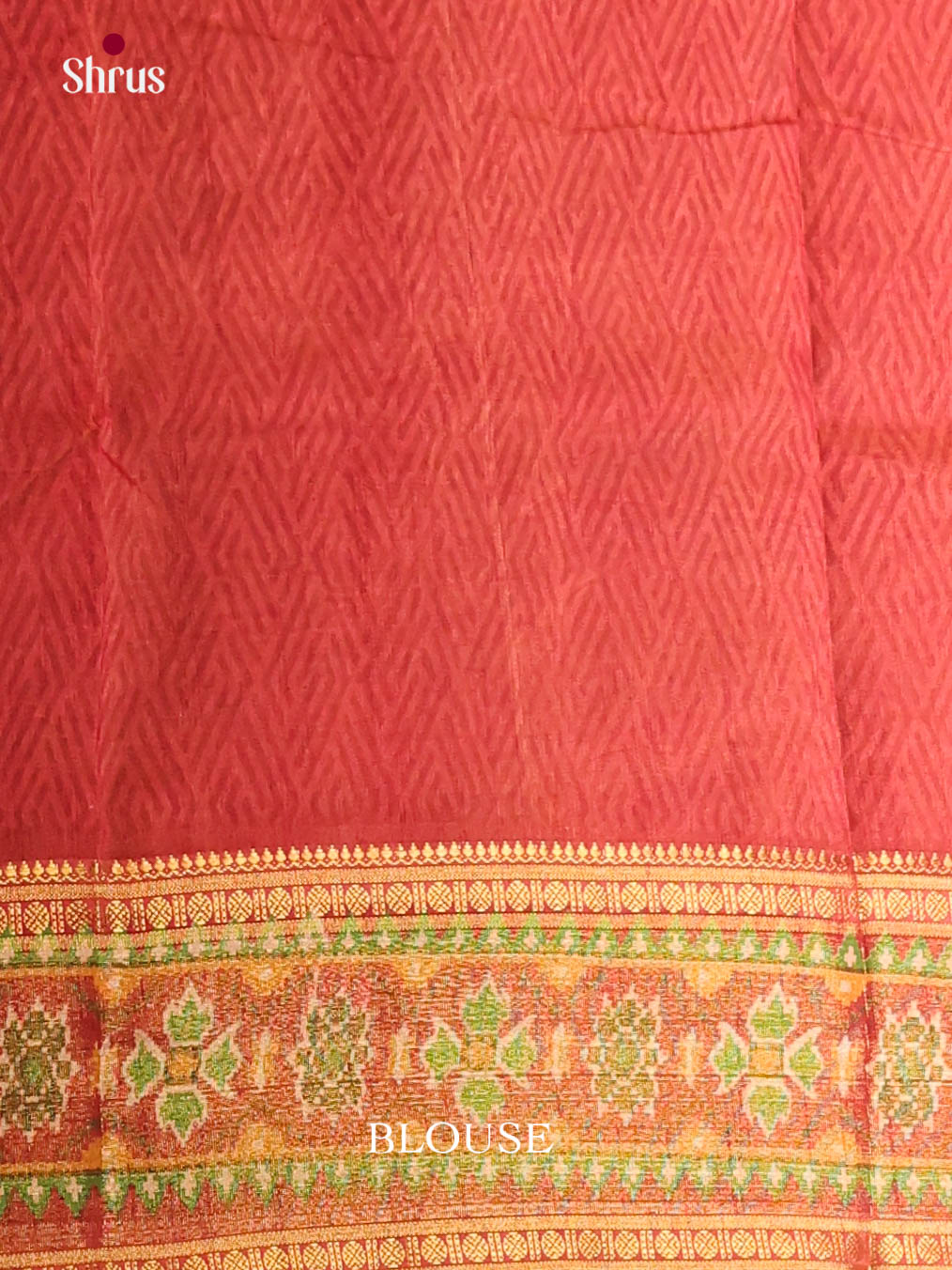 Orange & Green - Semi Patola Saree