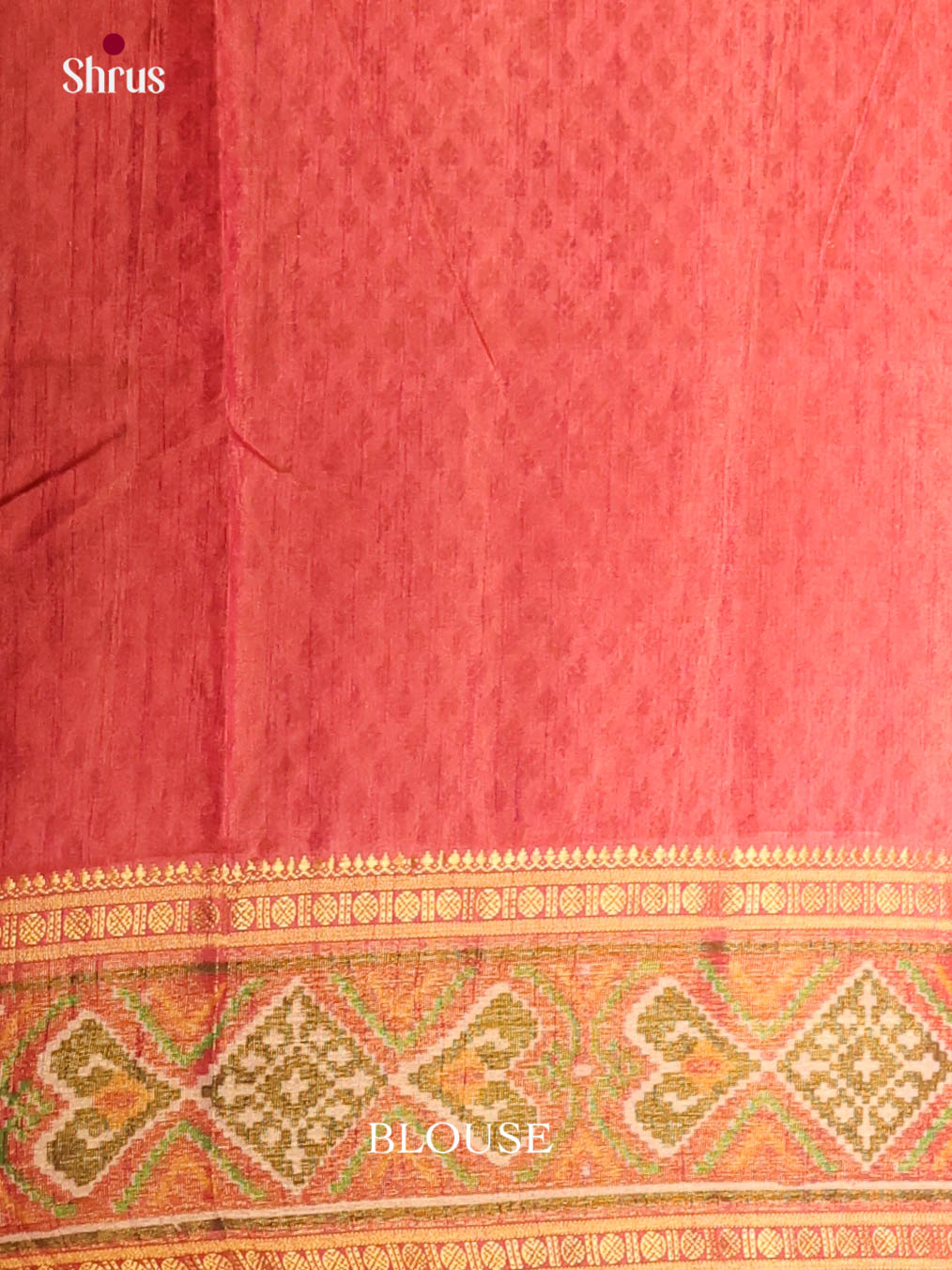 Orange & Green - Semi Patola Saree