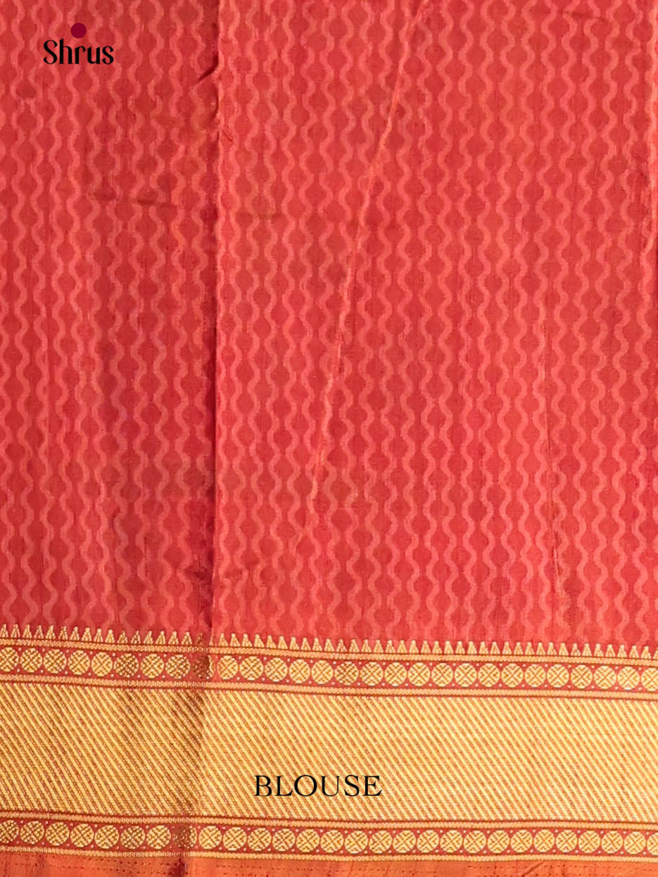 Green & Maroon- Semi Patola Saree