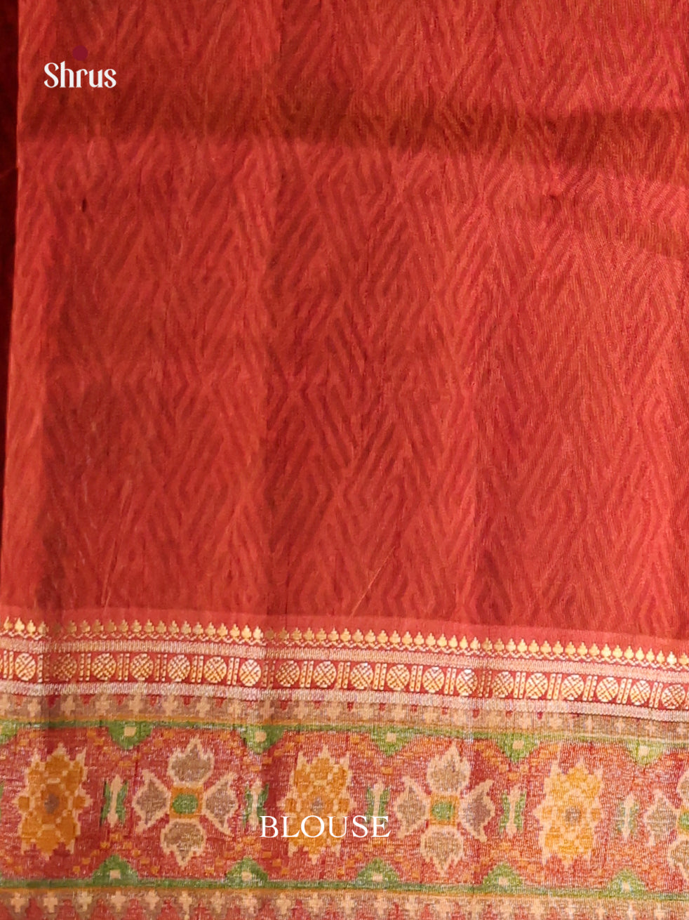 mustard & Maroon - Semi Patola Saree