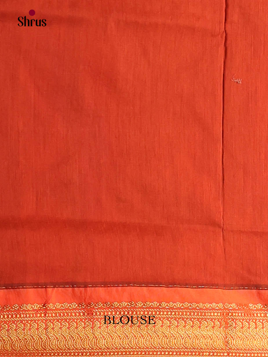 Green & Orange - Kalyani Cotton Saree - Shop on Shrus.com