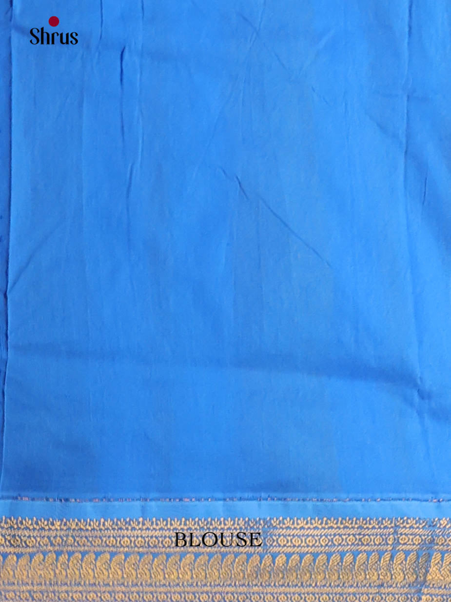 Grey & Blue- Kalyani Cotton Saree - Shop on Shrus.com
