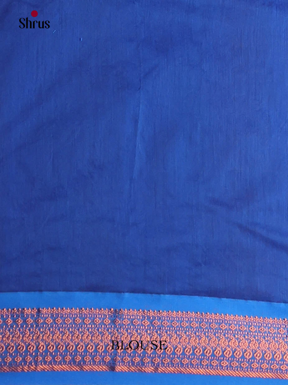 Navy Blue & Blue - Kalyani Cotton Saree - Shop on Shrus.com