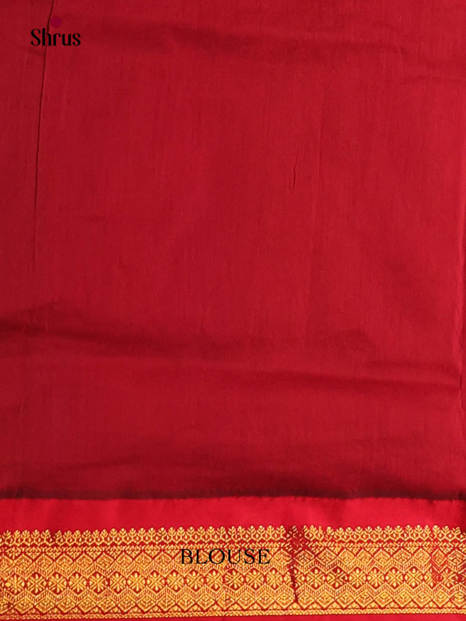 Blue & Red - Kalyani Cotton Saree