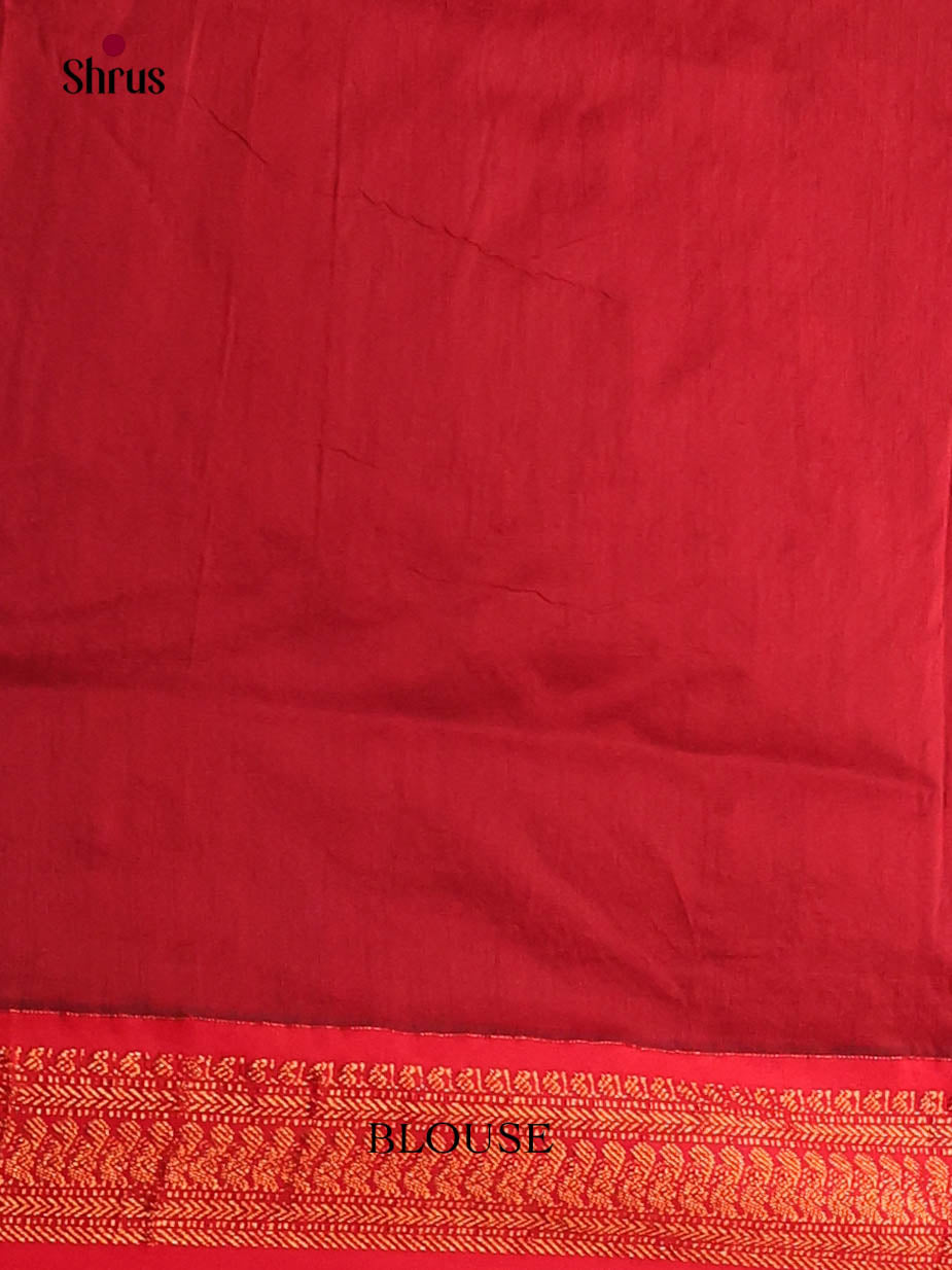 Green & Red - Kalyani Cotton Saree - Shop on Shrus.com
