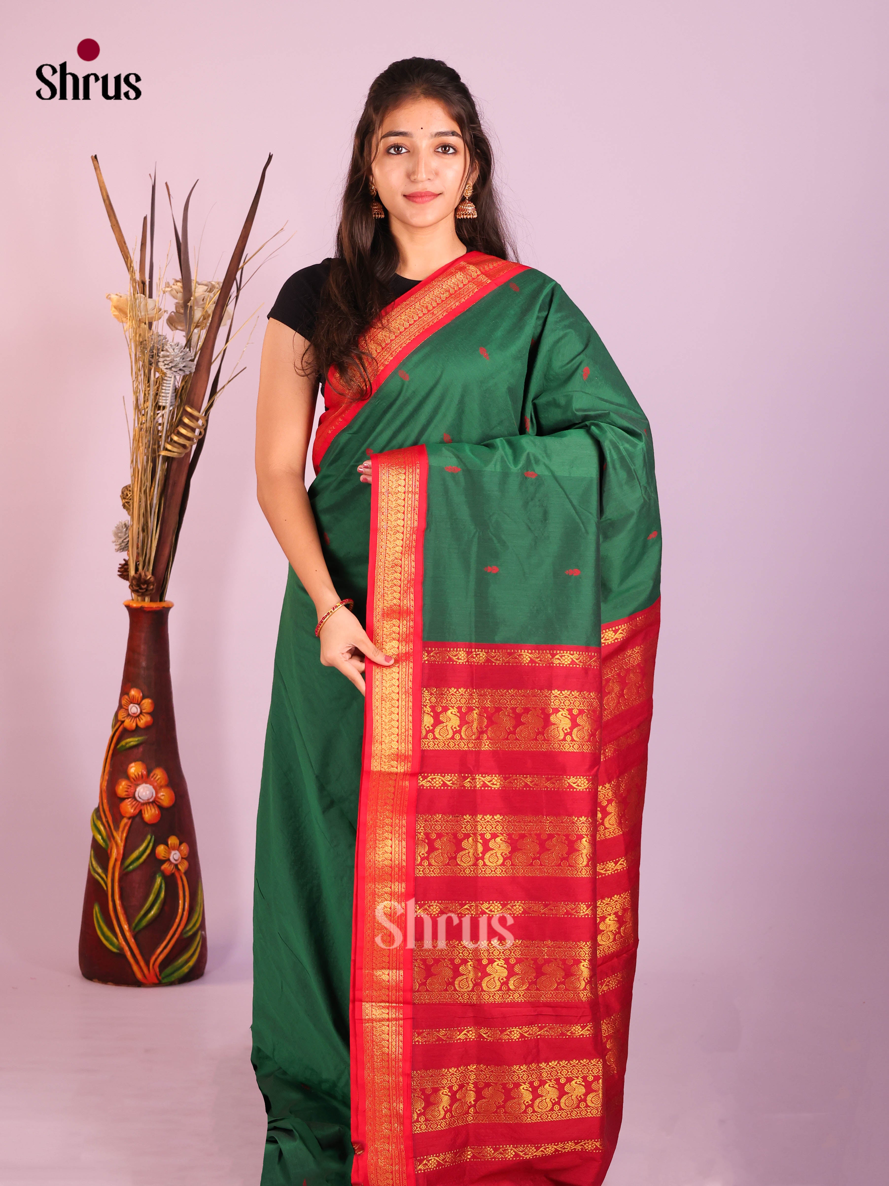 DIS18300 - Kalyani Cotton Saree - Shop on Shrus.com