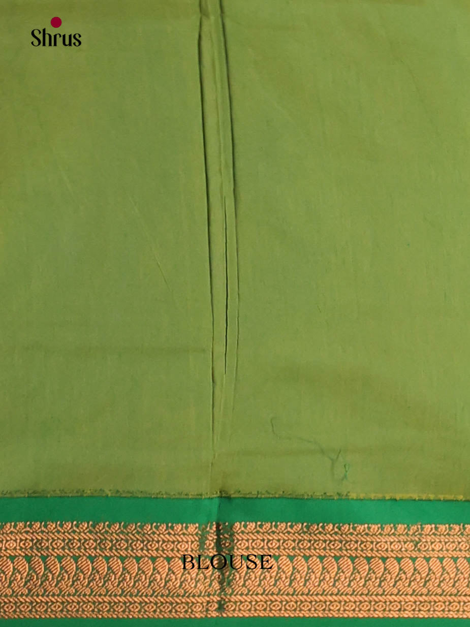 Cream & Green - Kalyani Cotton Saree