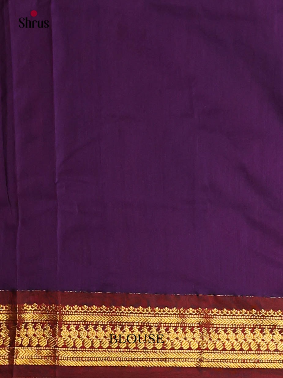 Violet & Red- Kalyani Cotton Saree - Shop on Shrus.com