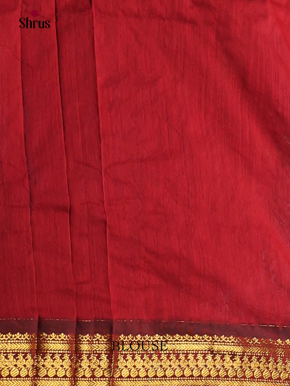 Blue & Red - Kalyani Cotton Saree