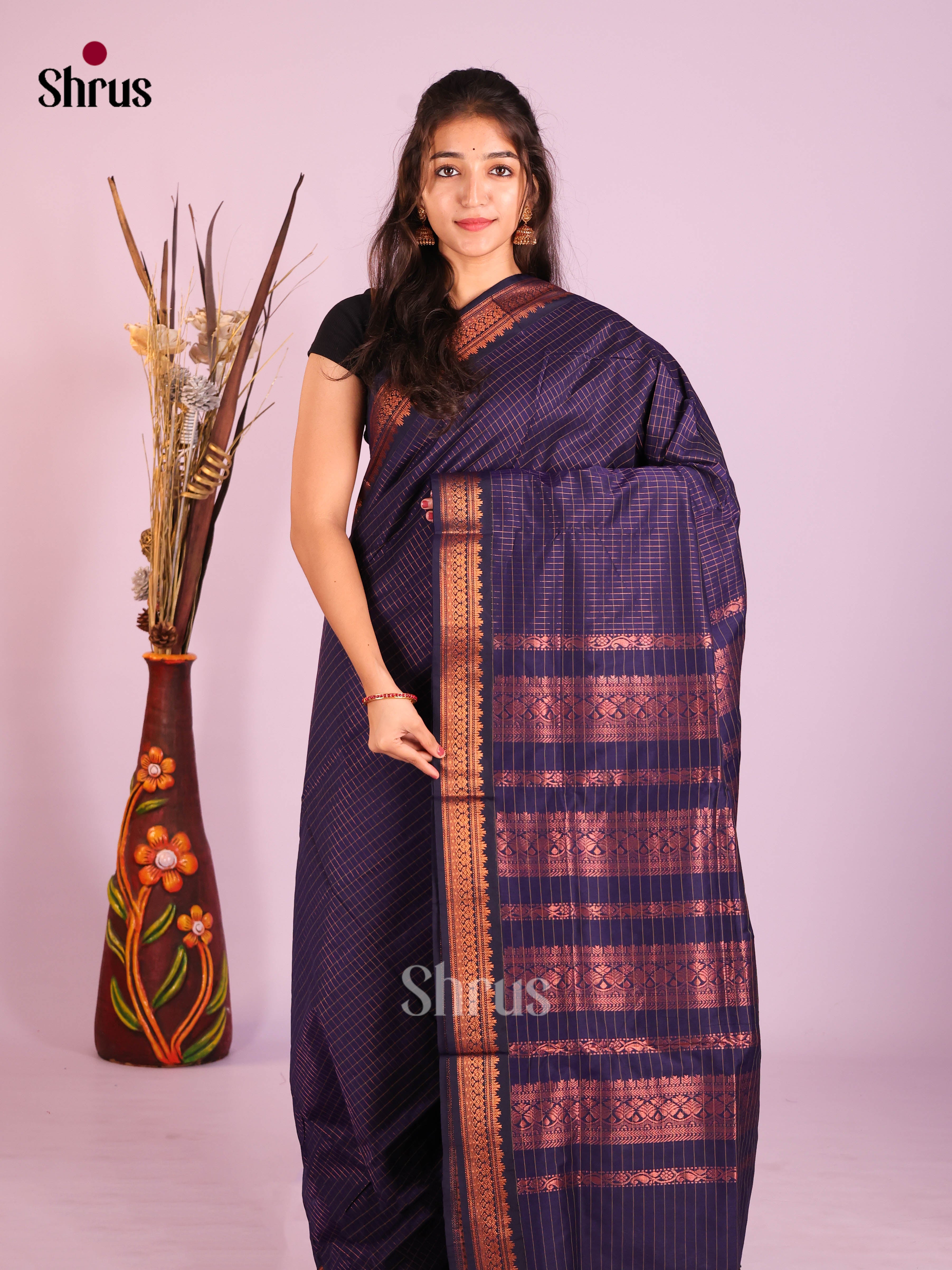 Blue- Kalyani Cotton Saree