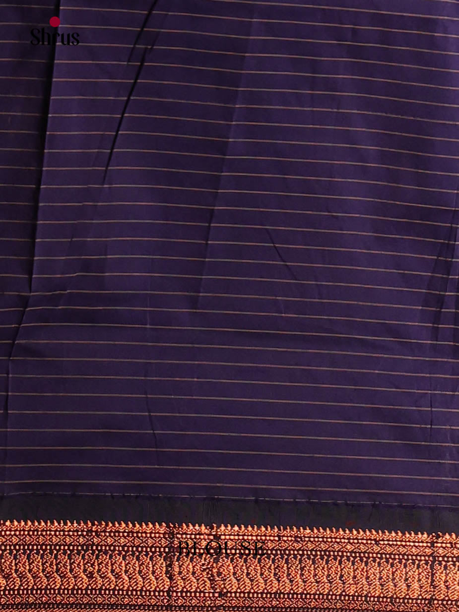 Maroon & Blue - Kalyani Cotton Saree - Shop on Shrus.com