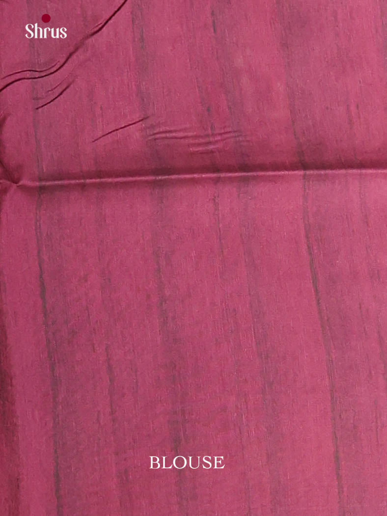 Purple & Cream - Printed Madhubani Saree